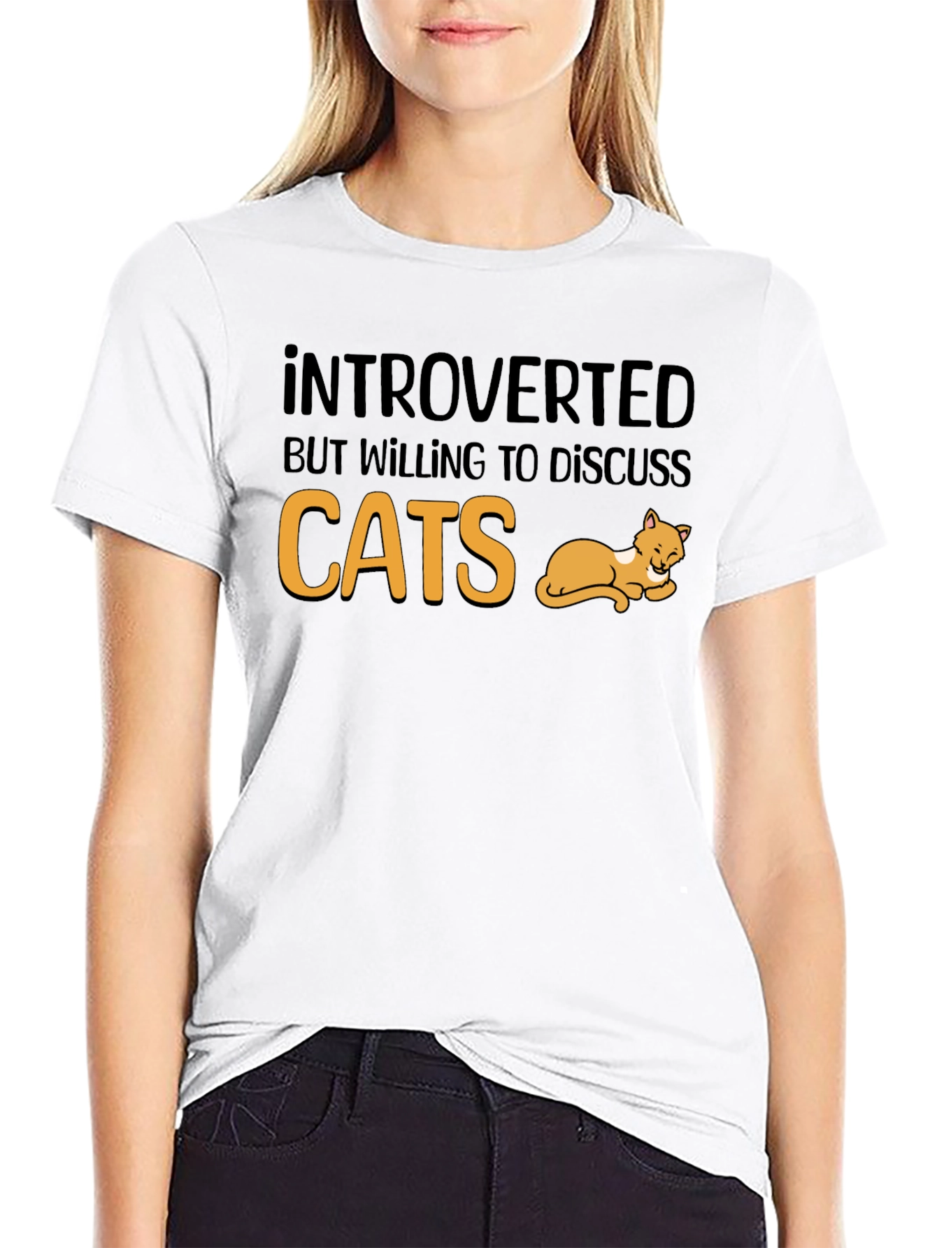Introverted Cats T-Shirt | Black Tee