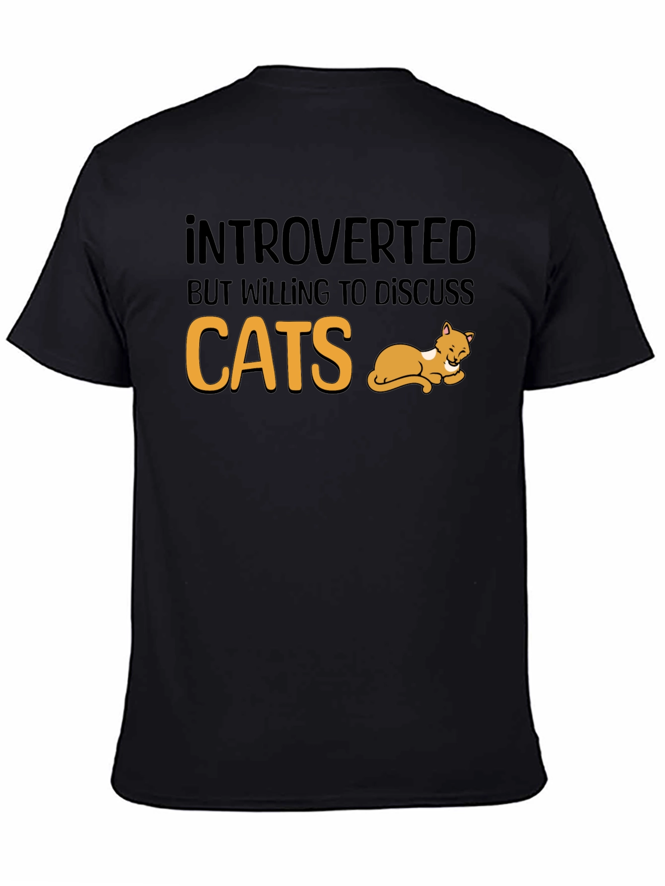 Introverted Cats T-Shirt | Black Tee