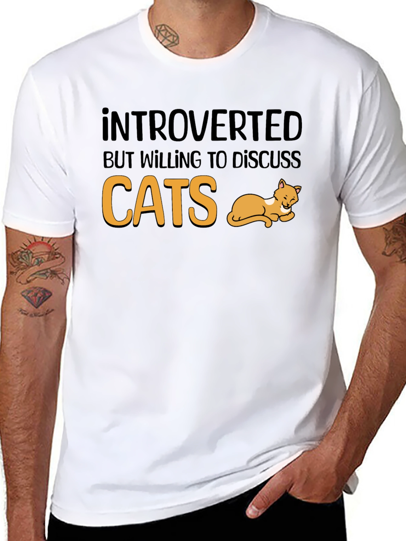 Introverted Cats T-Shirt | Black Tee
