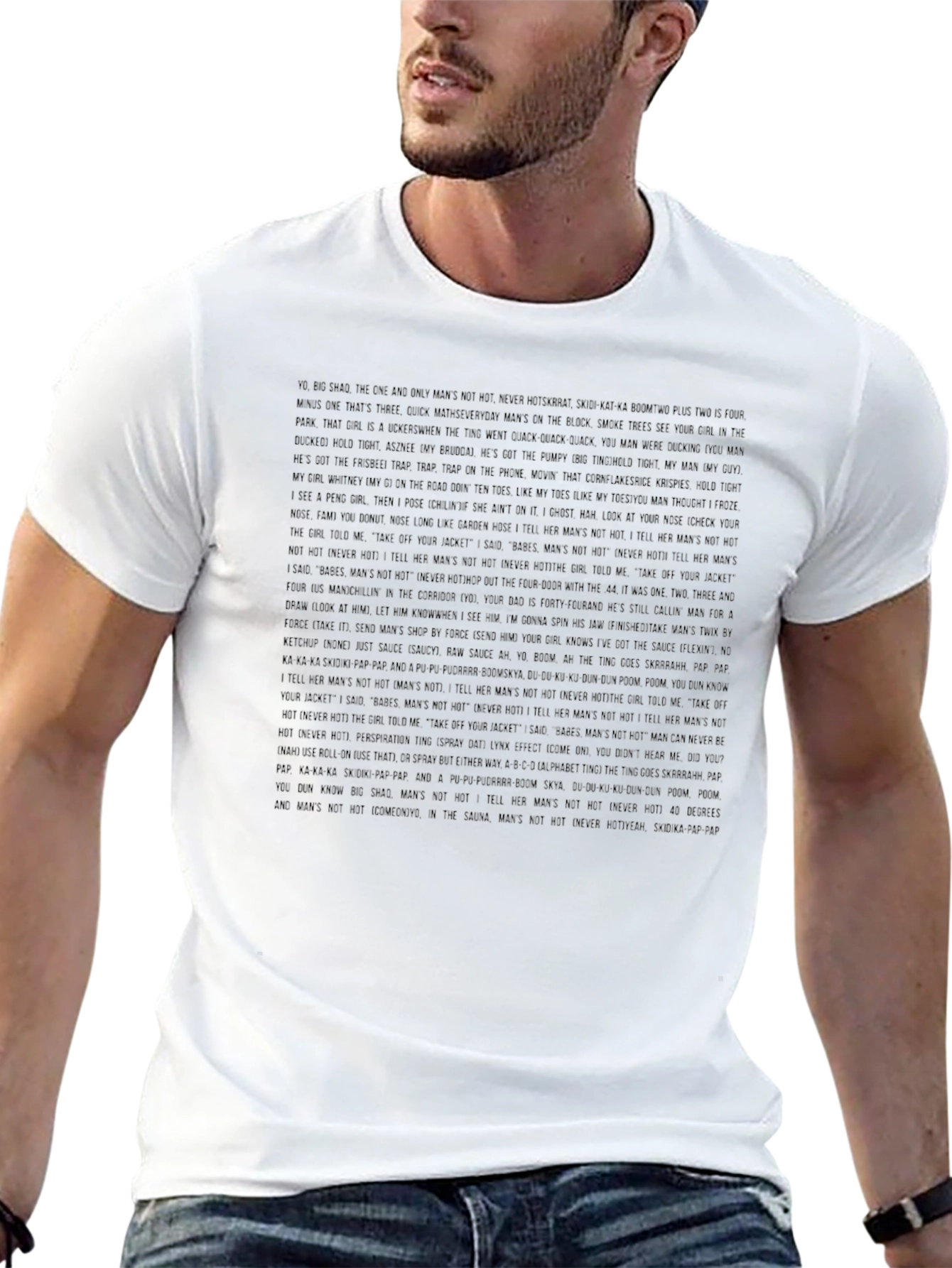Unique Black T-Shirt with Subtle Text Design