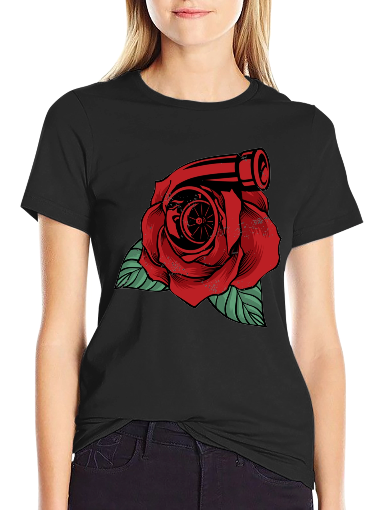 Turbo Rose Graphic Tee - Automotive Enthusiast