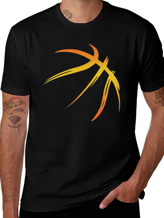 Basketball Graphic Tee - Black Cotton Blend Shirt