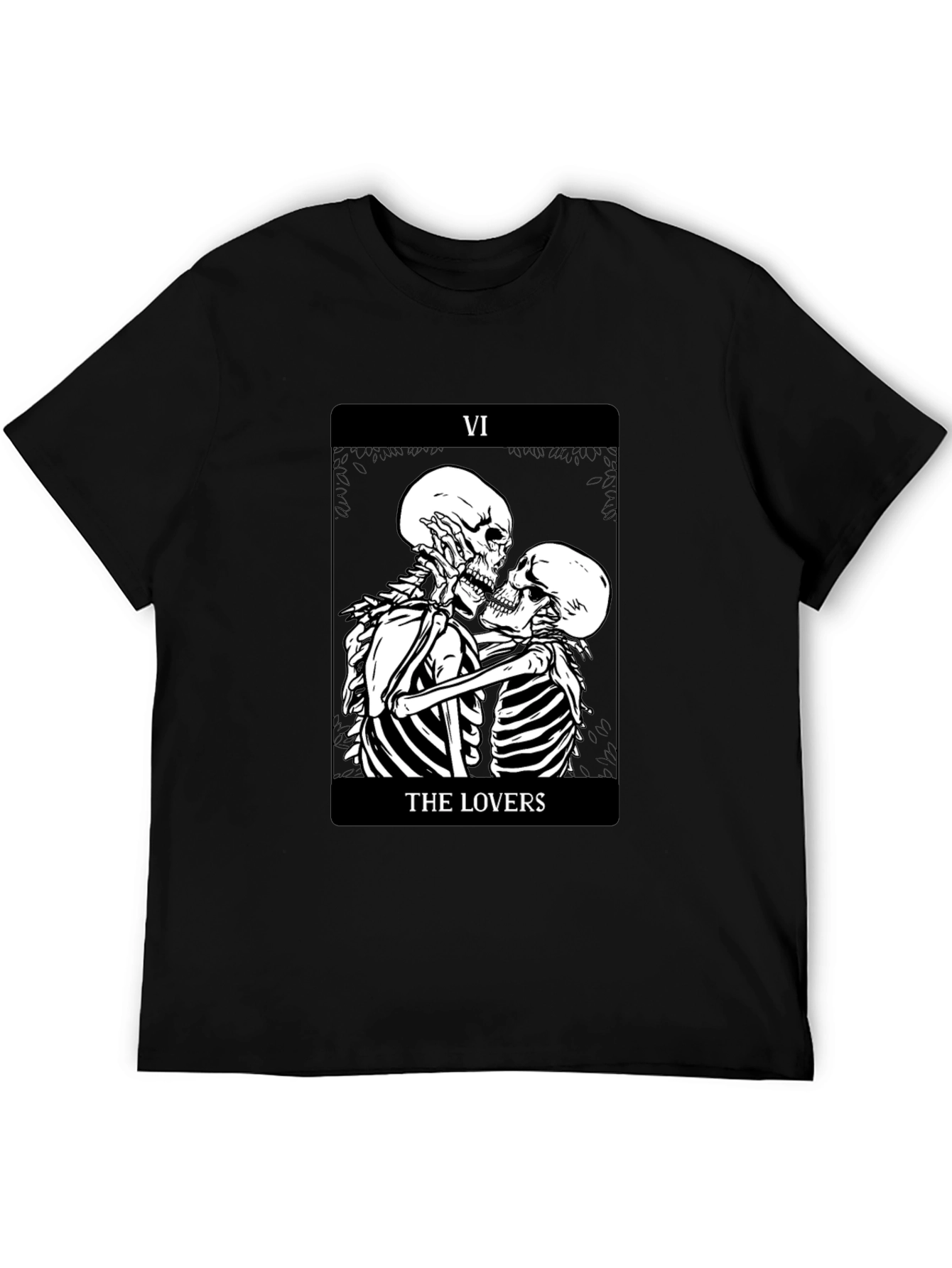 The Lovers Skeleton Tarot Card Graphic Tee