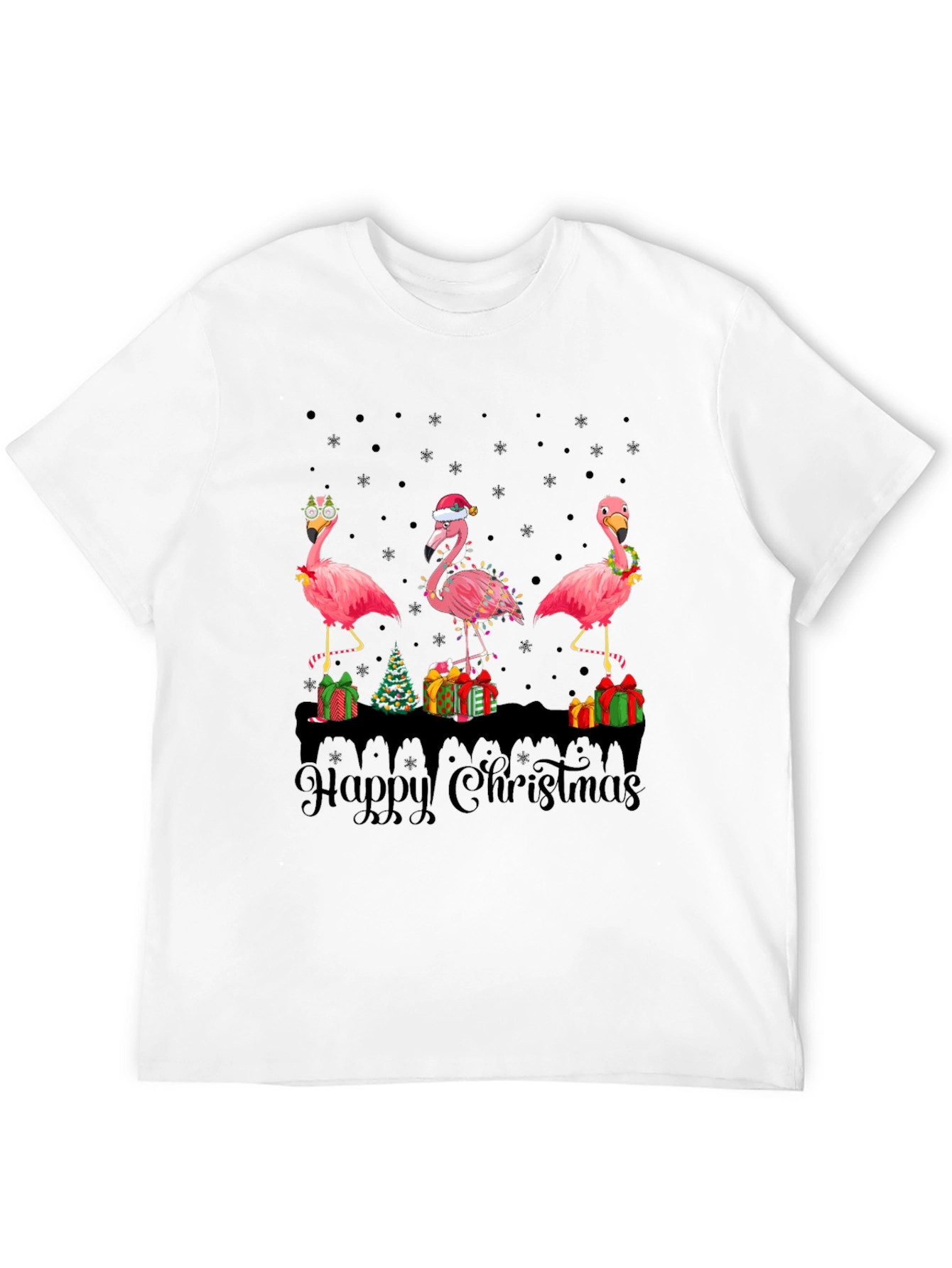 Flamingo Happy Christmas T-Shirt