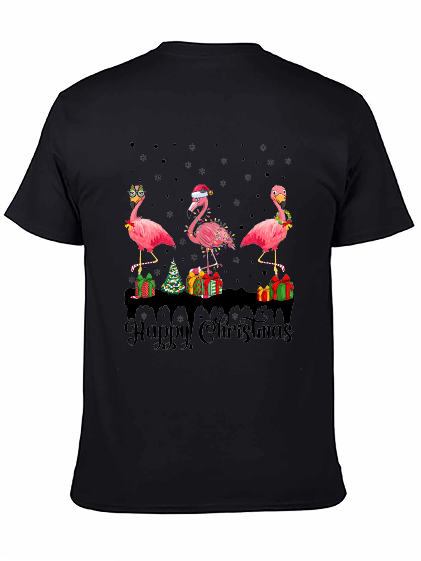 Flamingo Happy Christmas T-Shirt