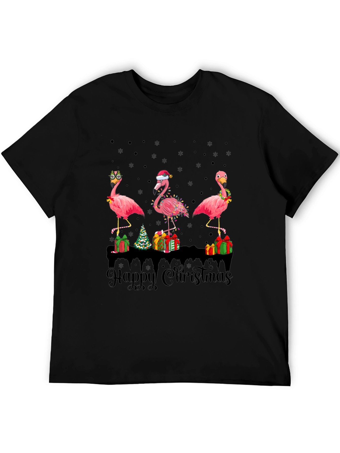 Flamingo Happy Christmas T-Shirt