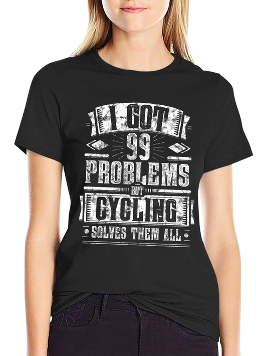 Cycling Solves All Problems Mens Black T-Shirt