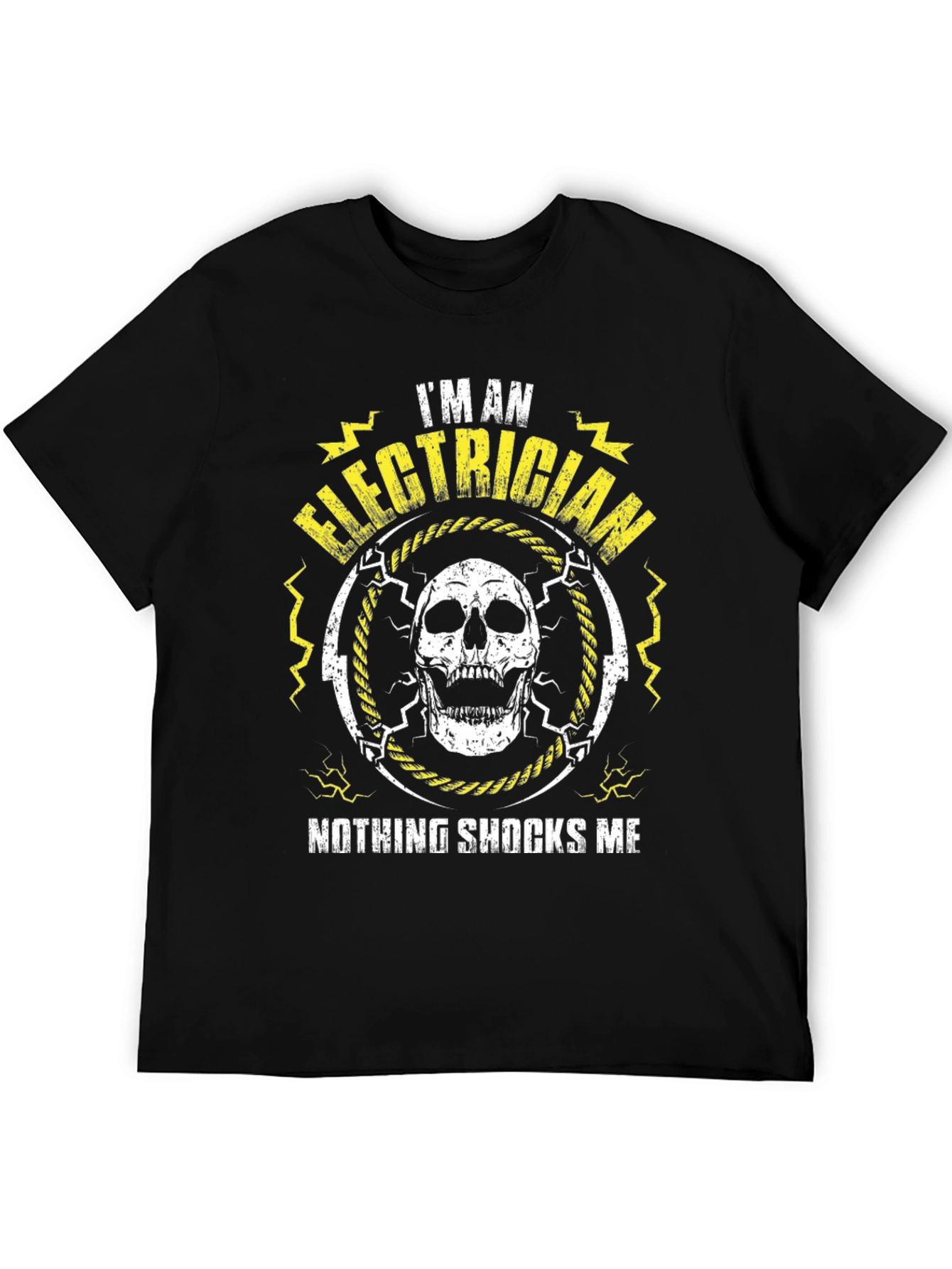 Electrician Skull Graphic T-Shirt