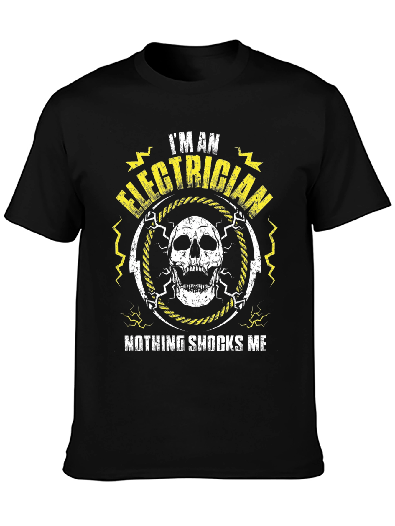 Electrician Skull Graphic T-Shirt