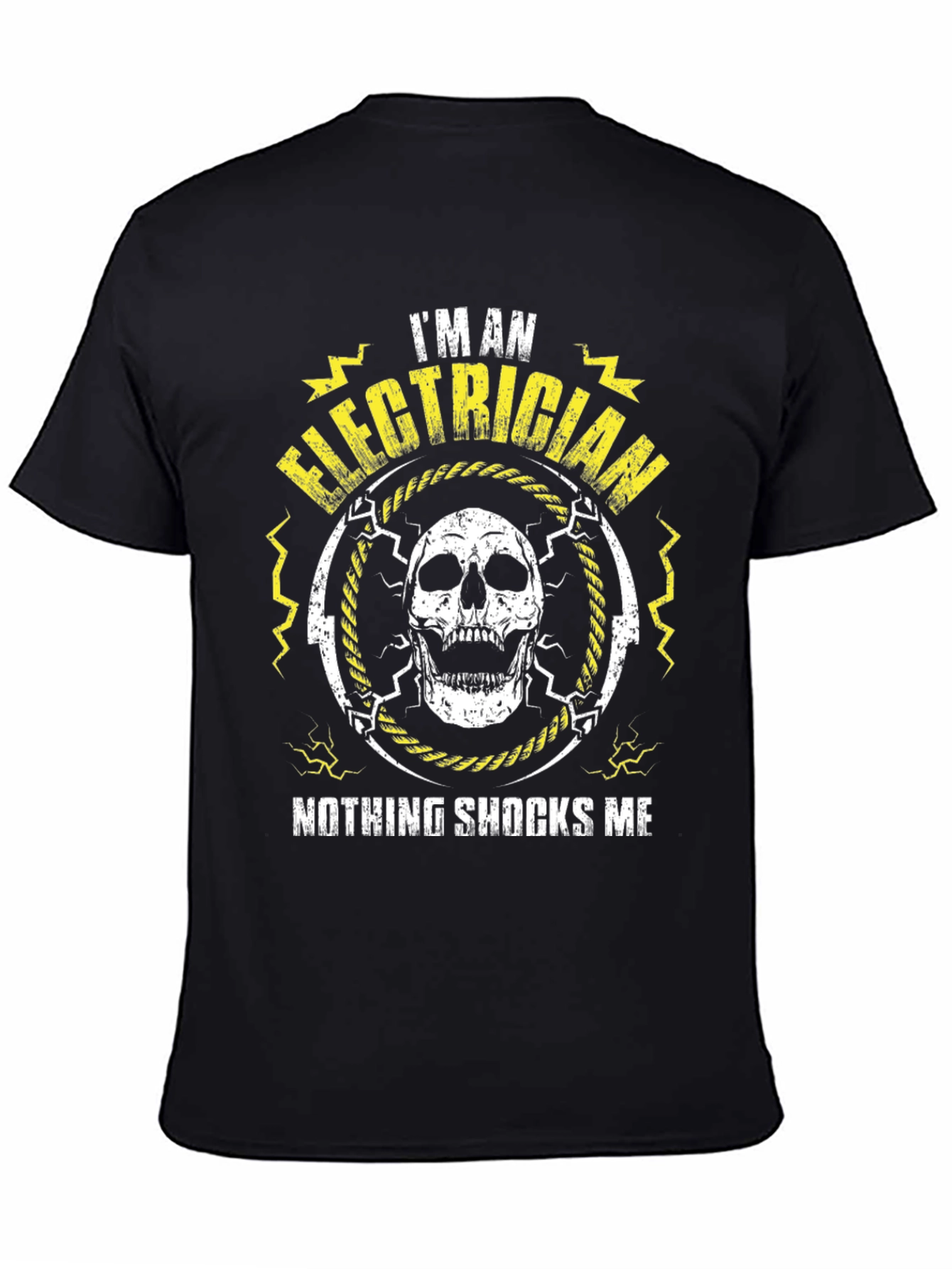 Electrician Skull Graphic T-Shirt