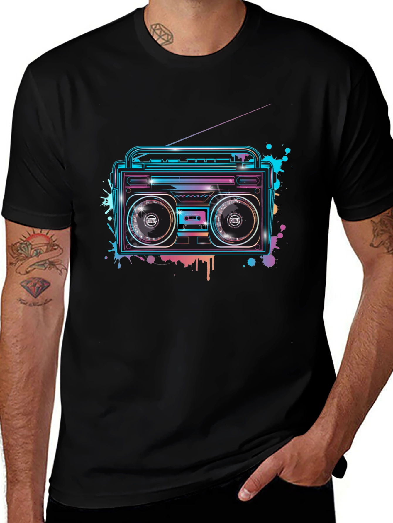 Retro Boombox Graphic T-Shirt