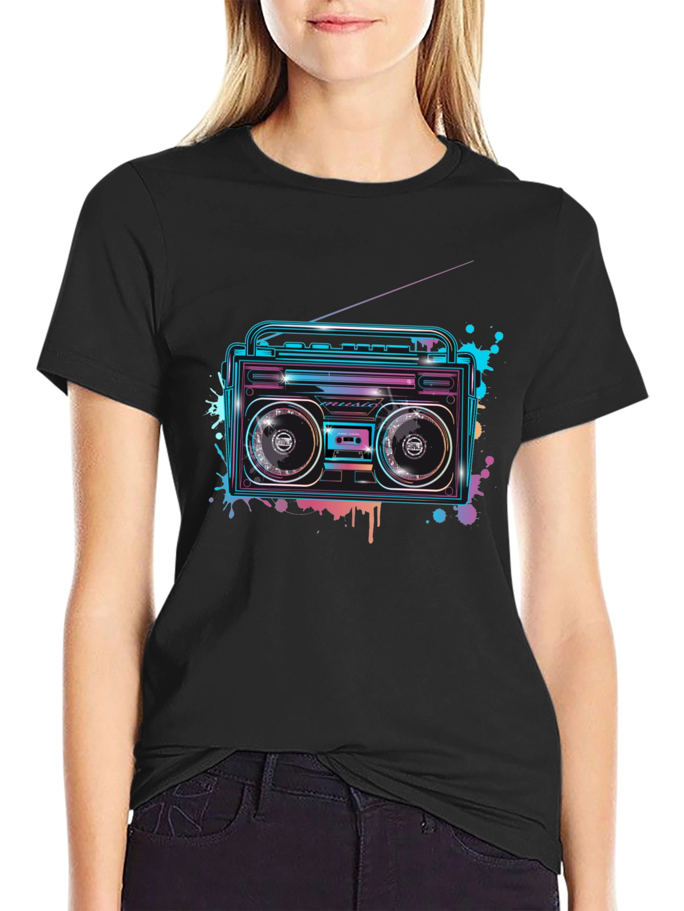 Retro Boombox Graphic T-Shirt