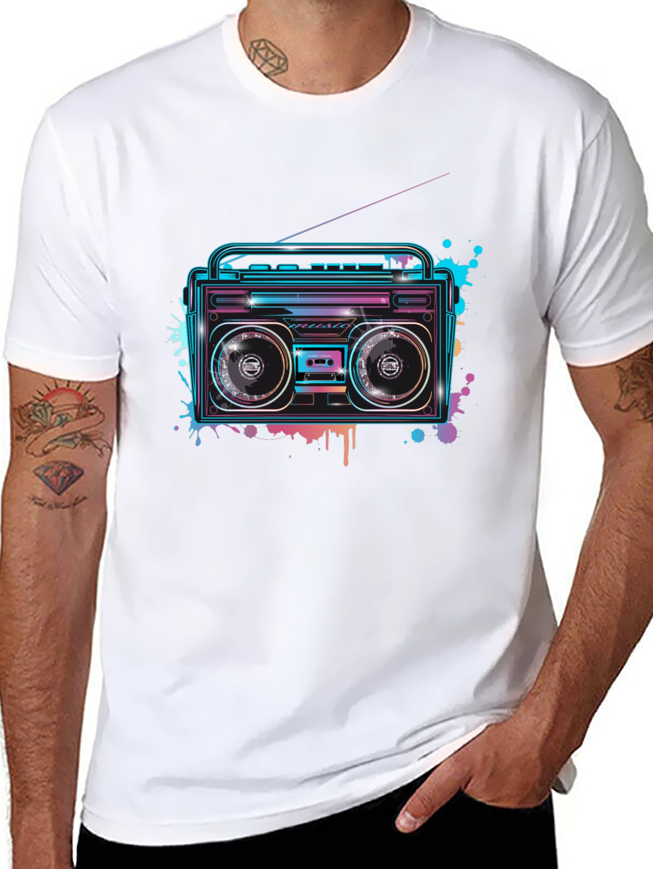 Retro Boombox Graphic T-Shirt