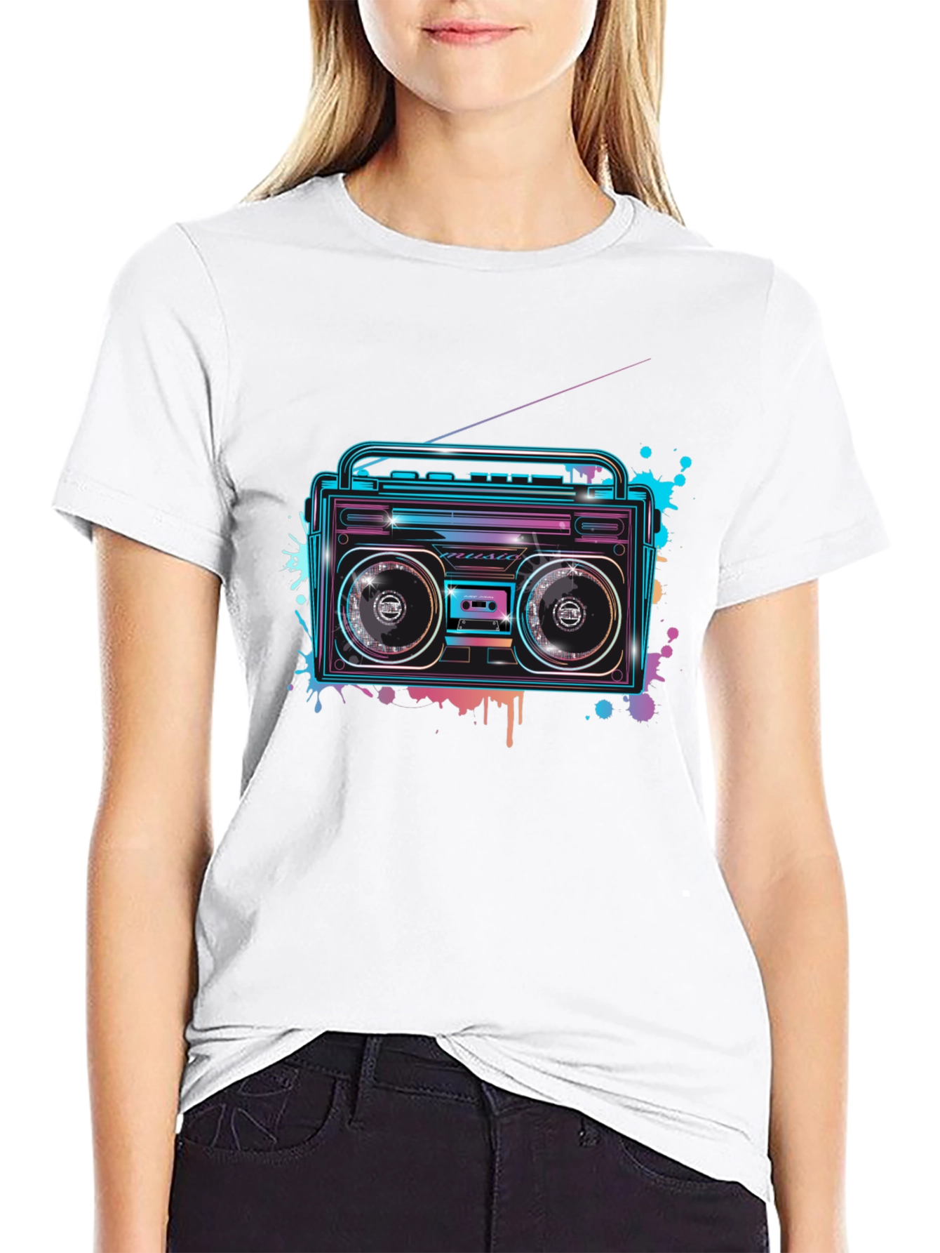 Retro Boombox Graphic T-Shirt
