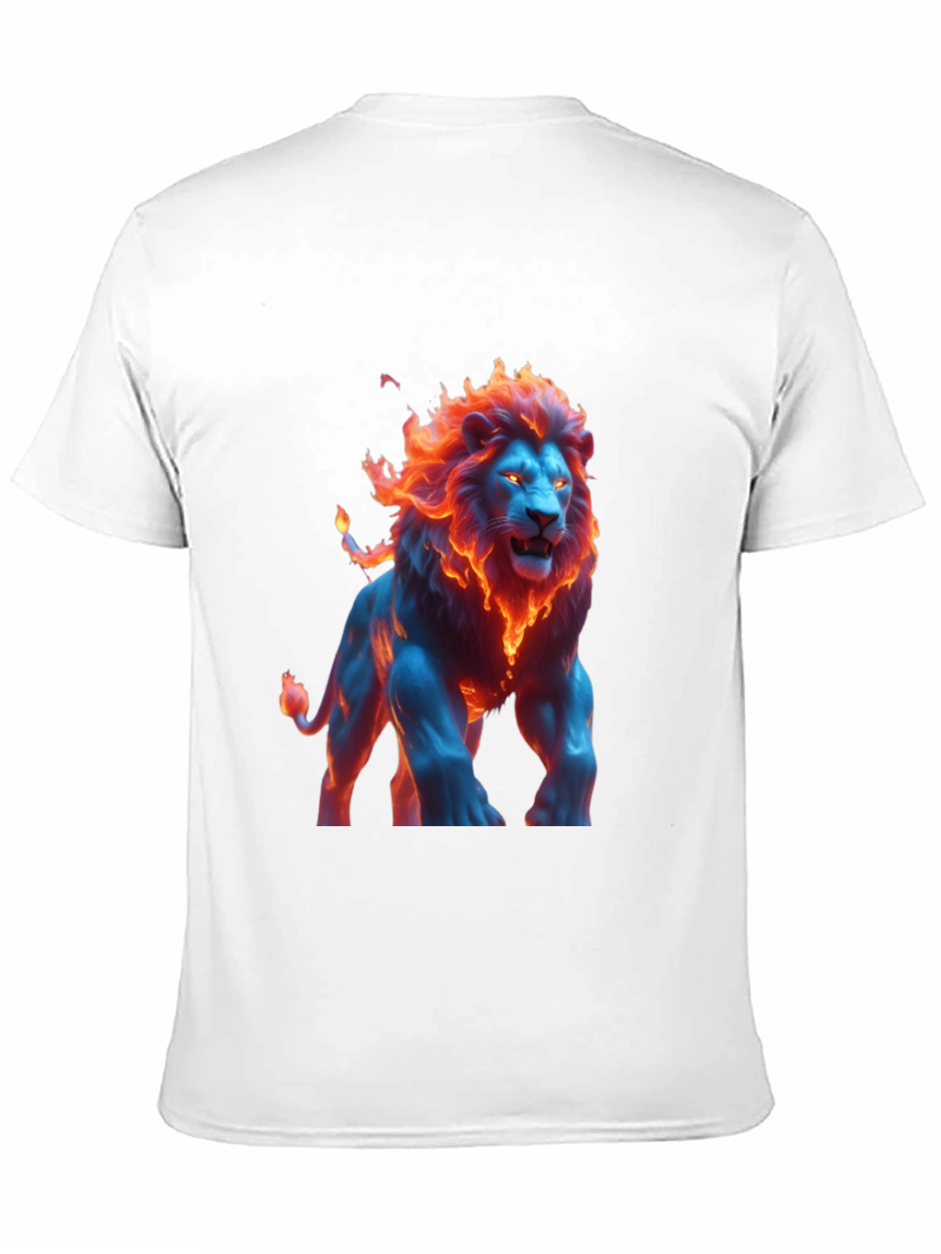 Fiery Lion Graphic Tee - Bold Black T-Shirt