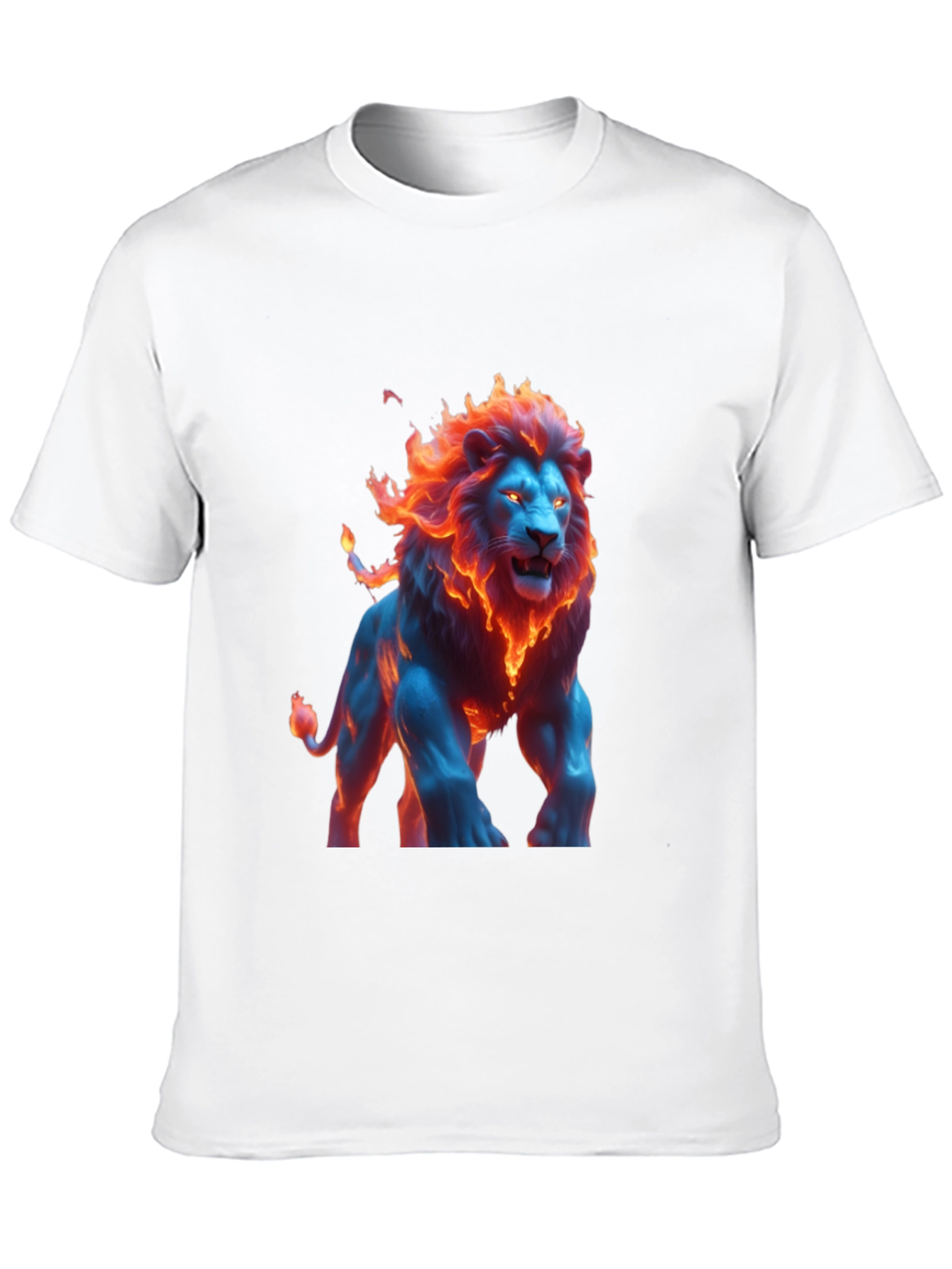 Fiery Lion Graphic Tee - Bold Black T-Shirt