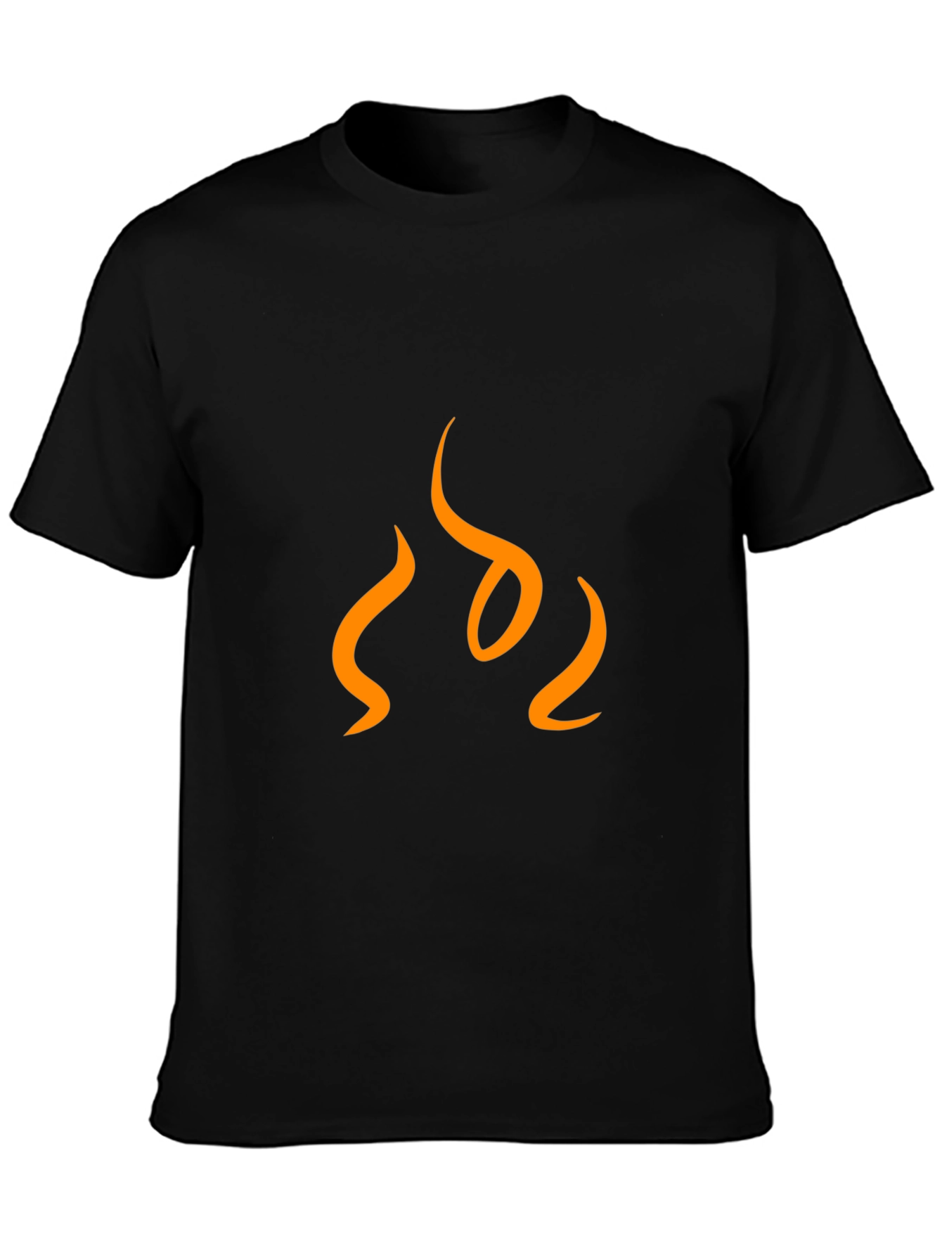 Mens Black T-Shirt with Abstract Flame Design