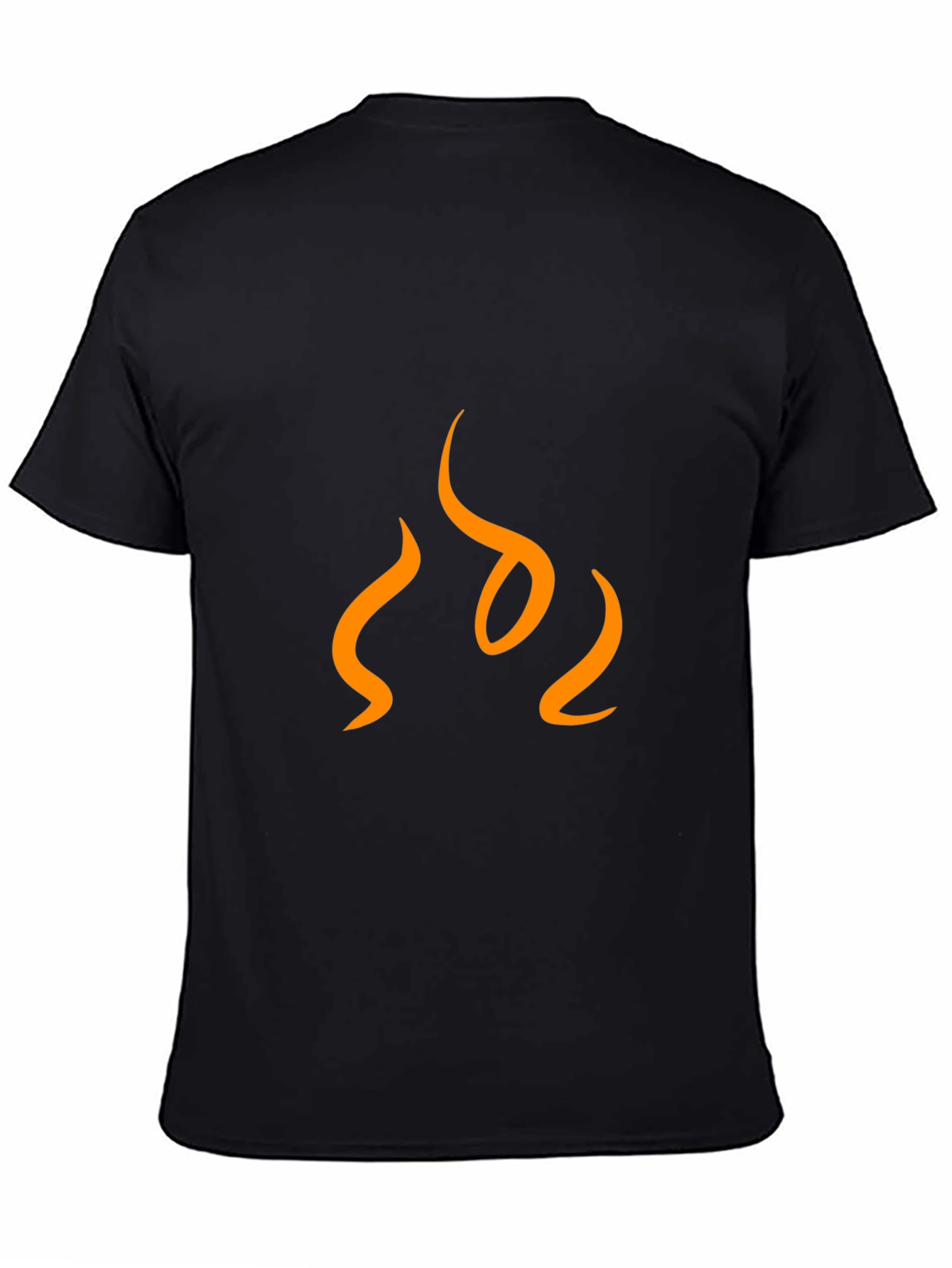 Mens Black T-Shirt with Abstract Flame Design
