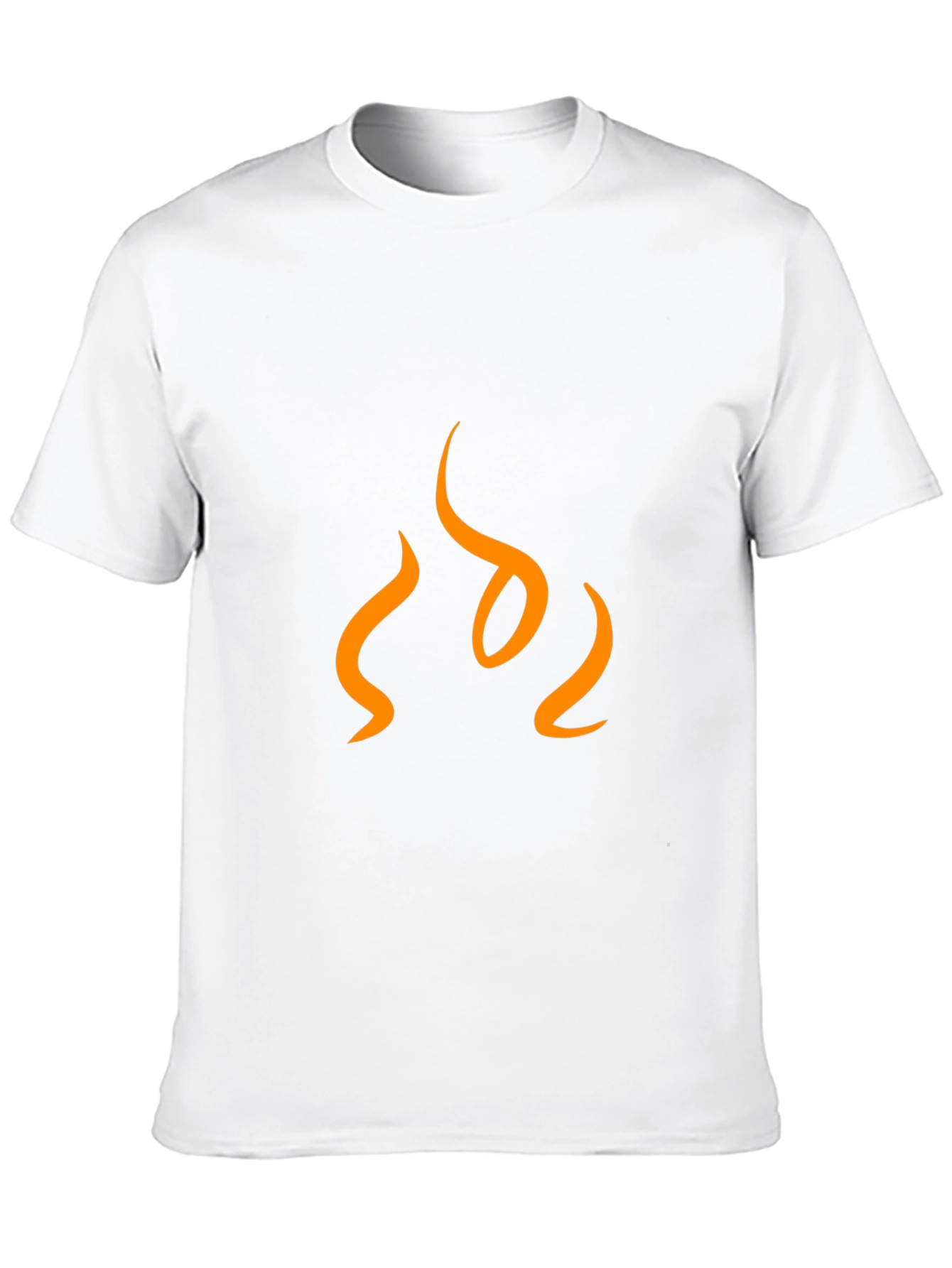 Mens Black T-Shirt with Abstract Flame Design