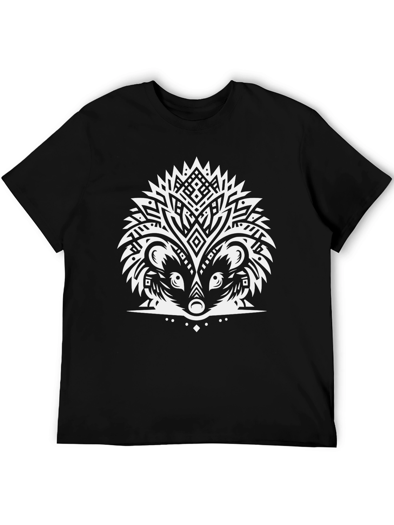 Tribal Hedgehog Graphic Tee - Unique Animal Design