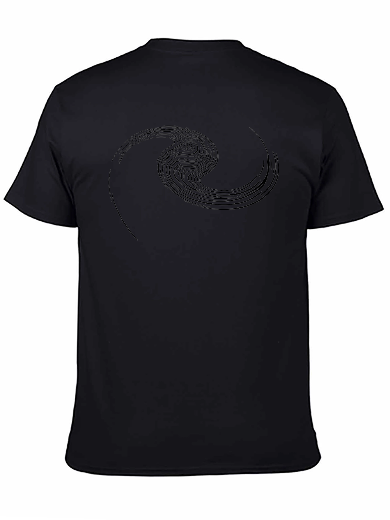 Abstract Wave Design Black T-Shirt