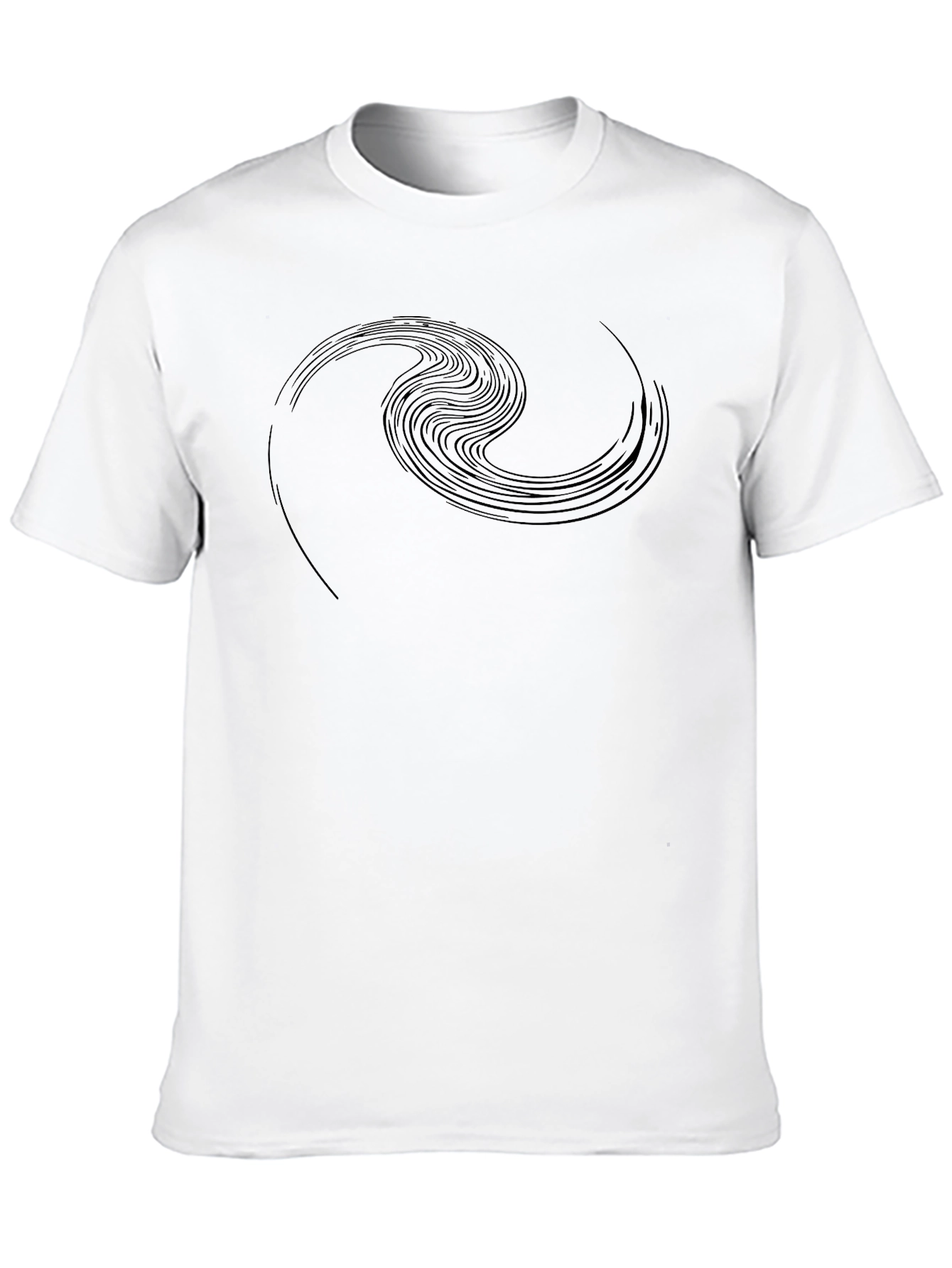 Abstract Wave Design Black T-Shirt