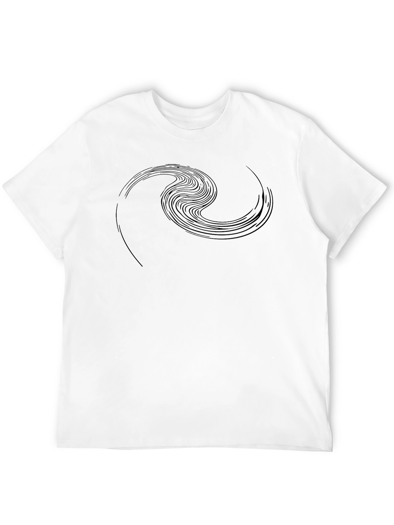 Abstract Wave Design Black T-Shirt
