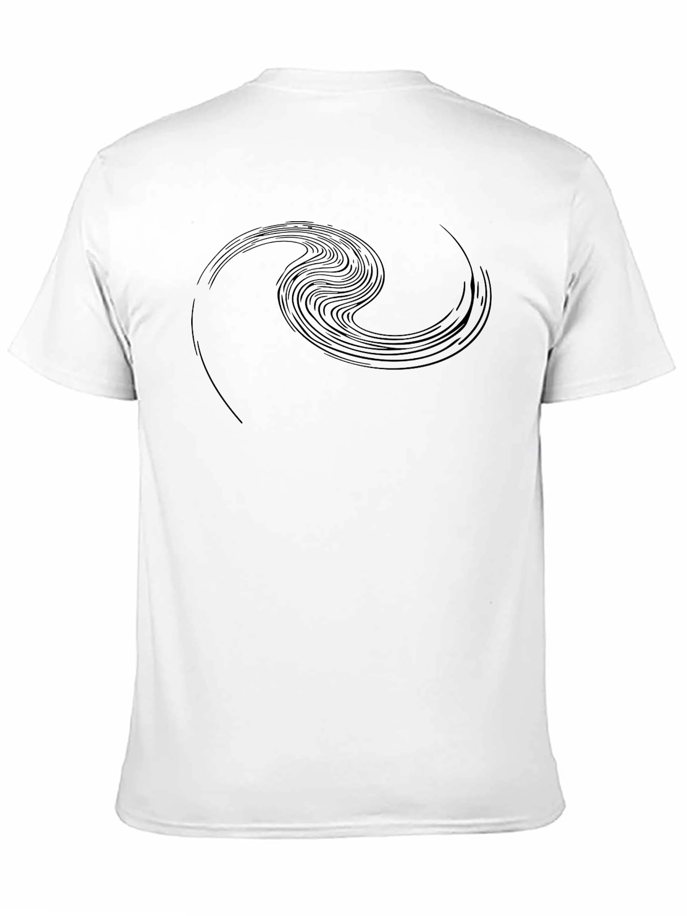 Abstract Wave Design Black T-Shirt