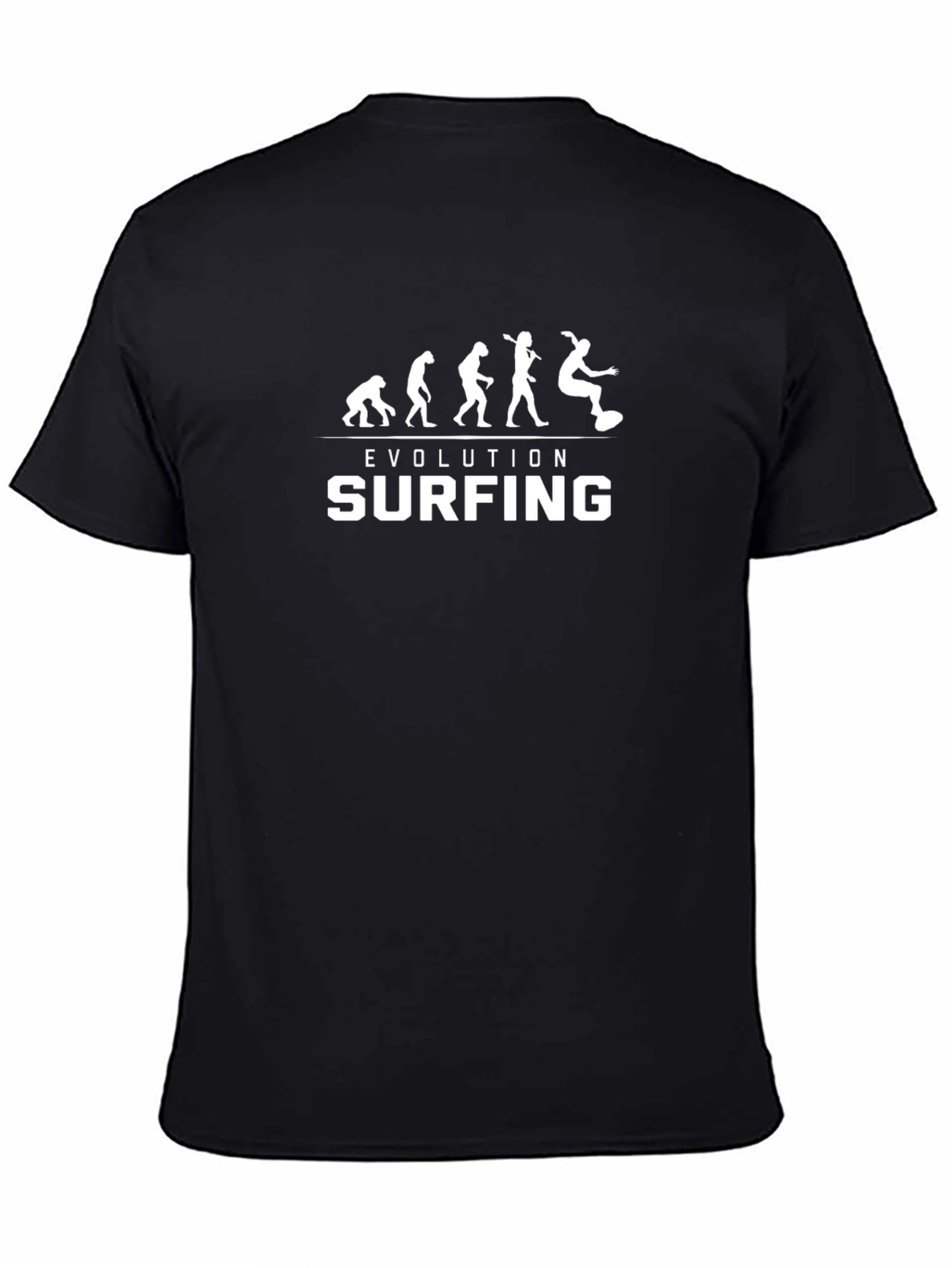 Evolution of Surfing Black T-Shirt