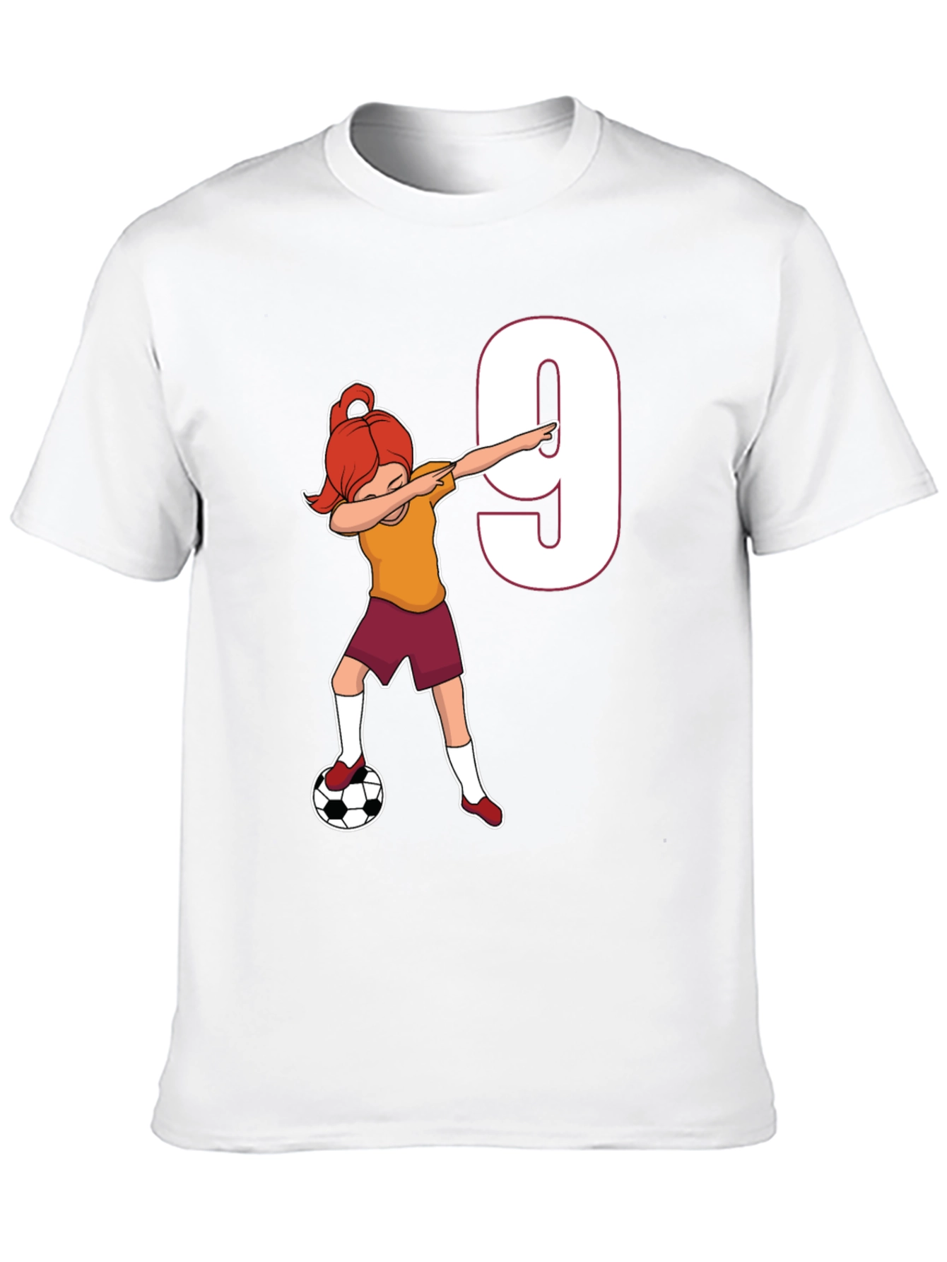 Dabbing Soccer Girl T-Shirt - Number 9