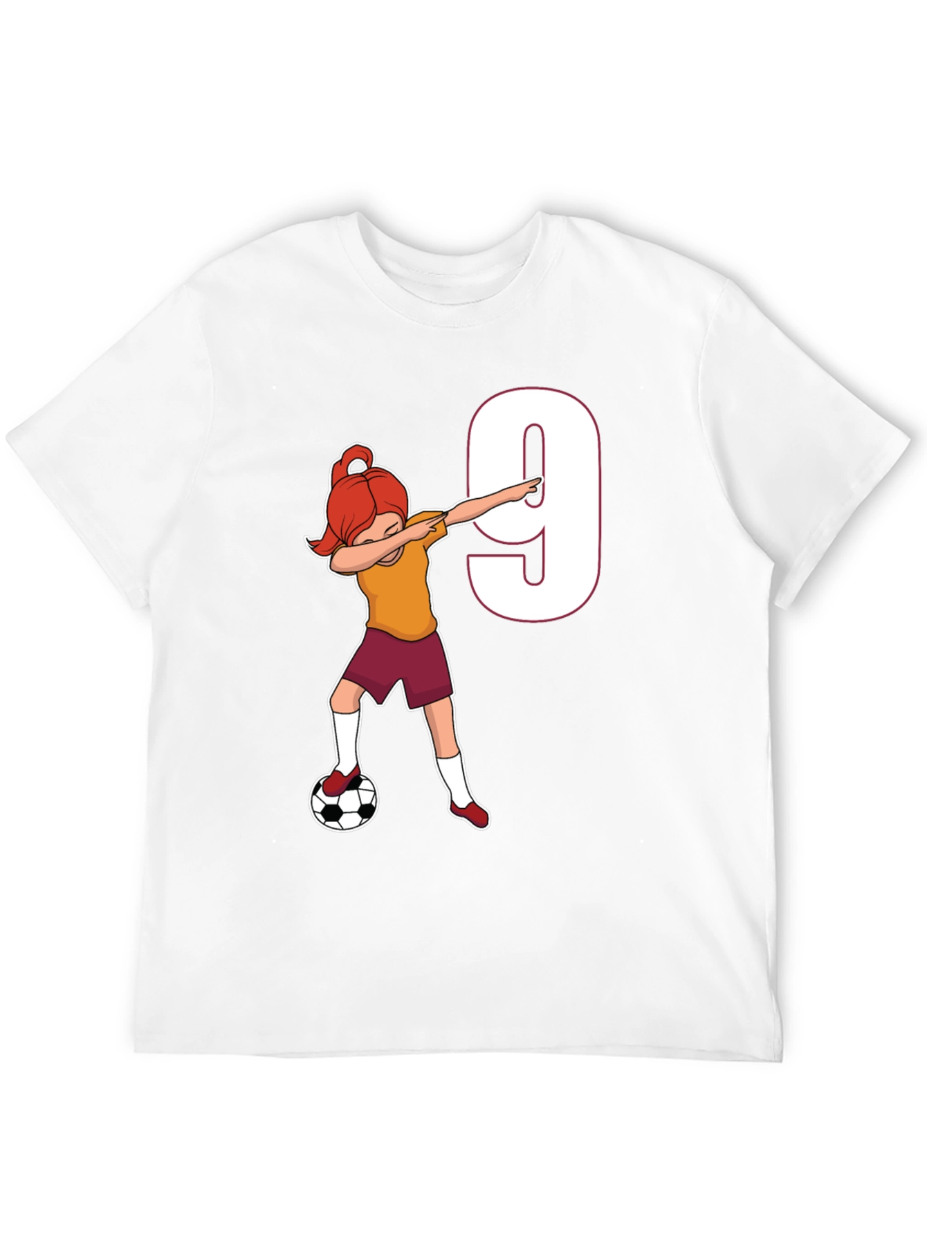 Dabbing Soccer Girl T-Shirt - Number 9