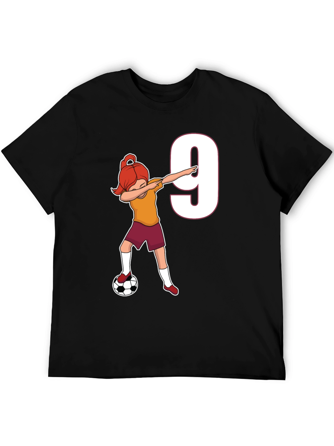 Dabbing Soccer Girl T-Shirt - Number 9