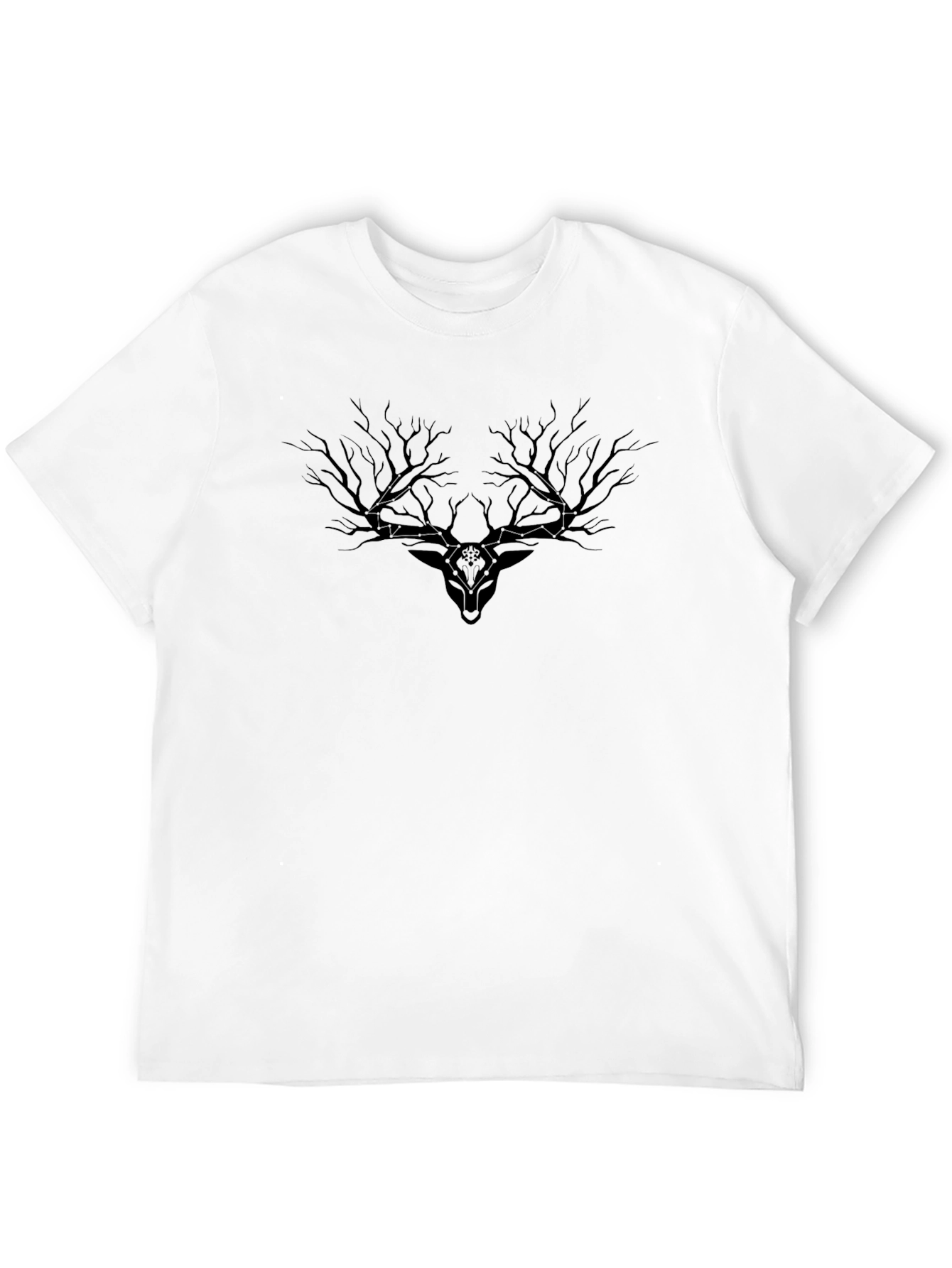 Mens Black Deer Antler Graphic Tee