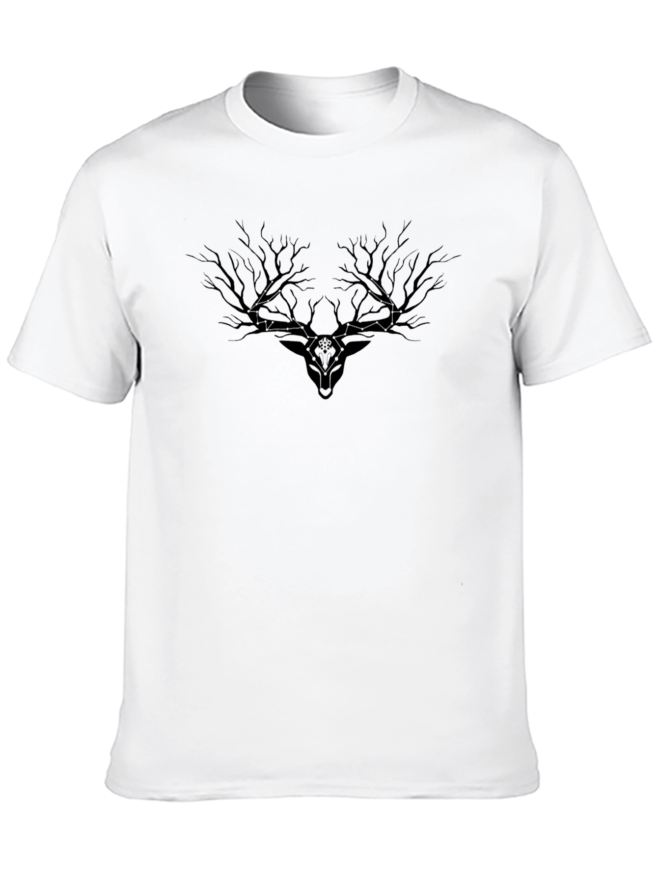 Mens Black Deer Antler Graphic Tee