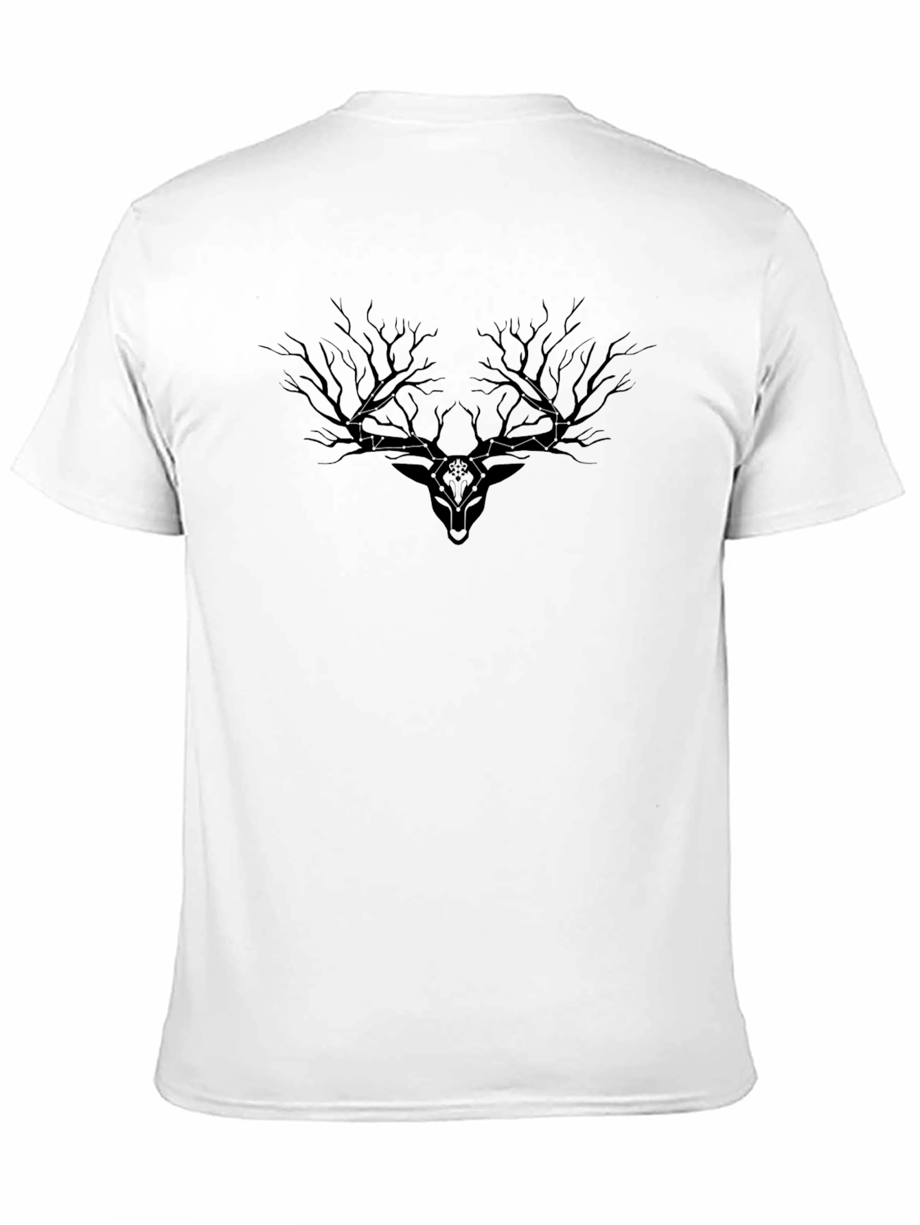 Mens Black Deer Antler Graphic Tee