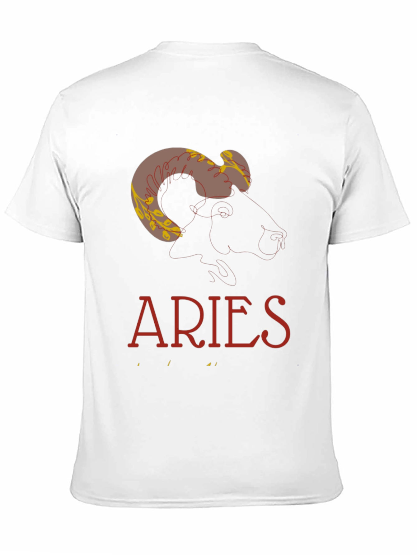 Aries Zodiac Graphic Print T-Shirt - Black