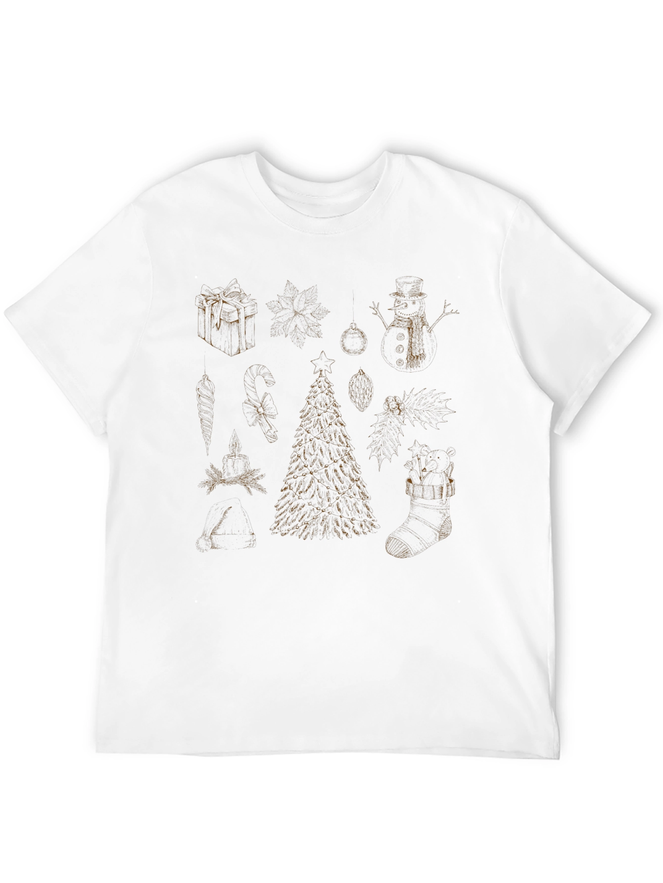 Festive Christmas Themed Black T-Shirt