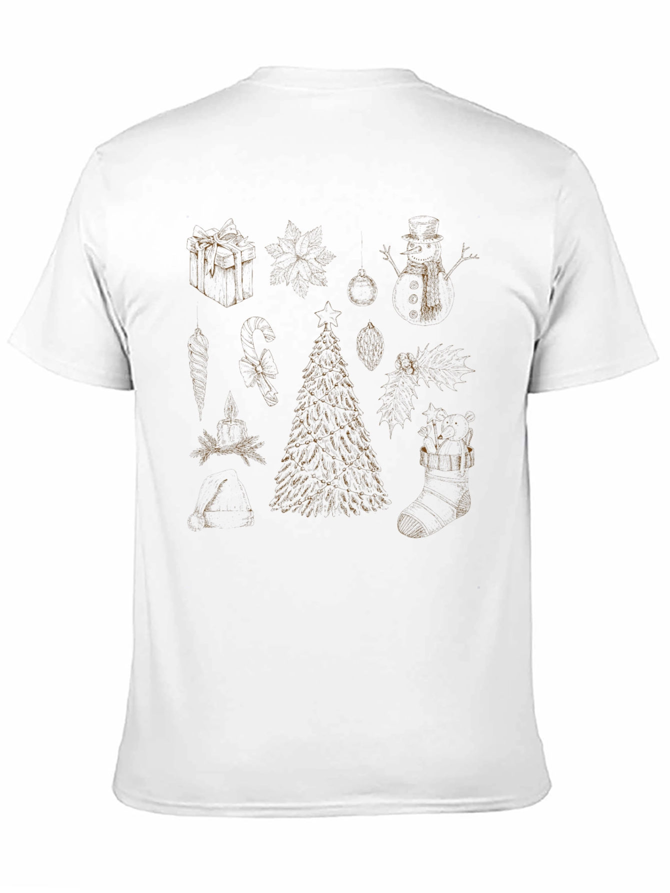 Festive Christmas Themed Black T-Shirt