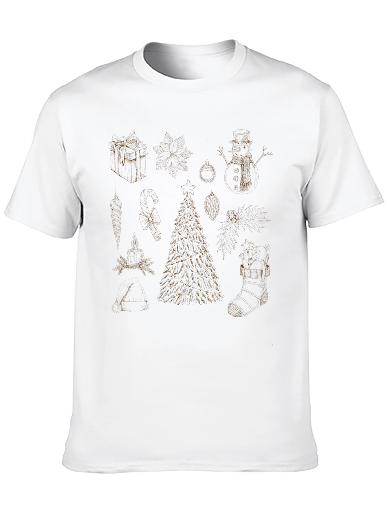 Festive Christmas Themed Black T-Shirt
