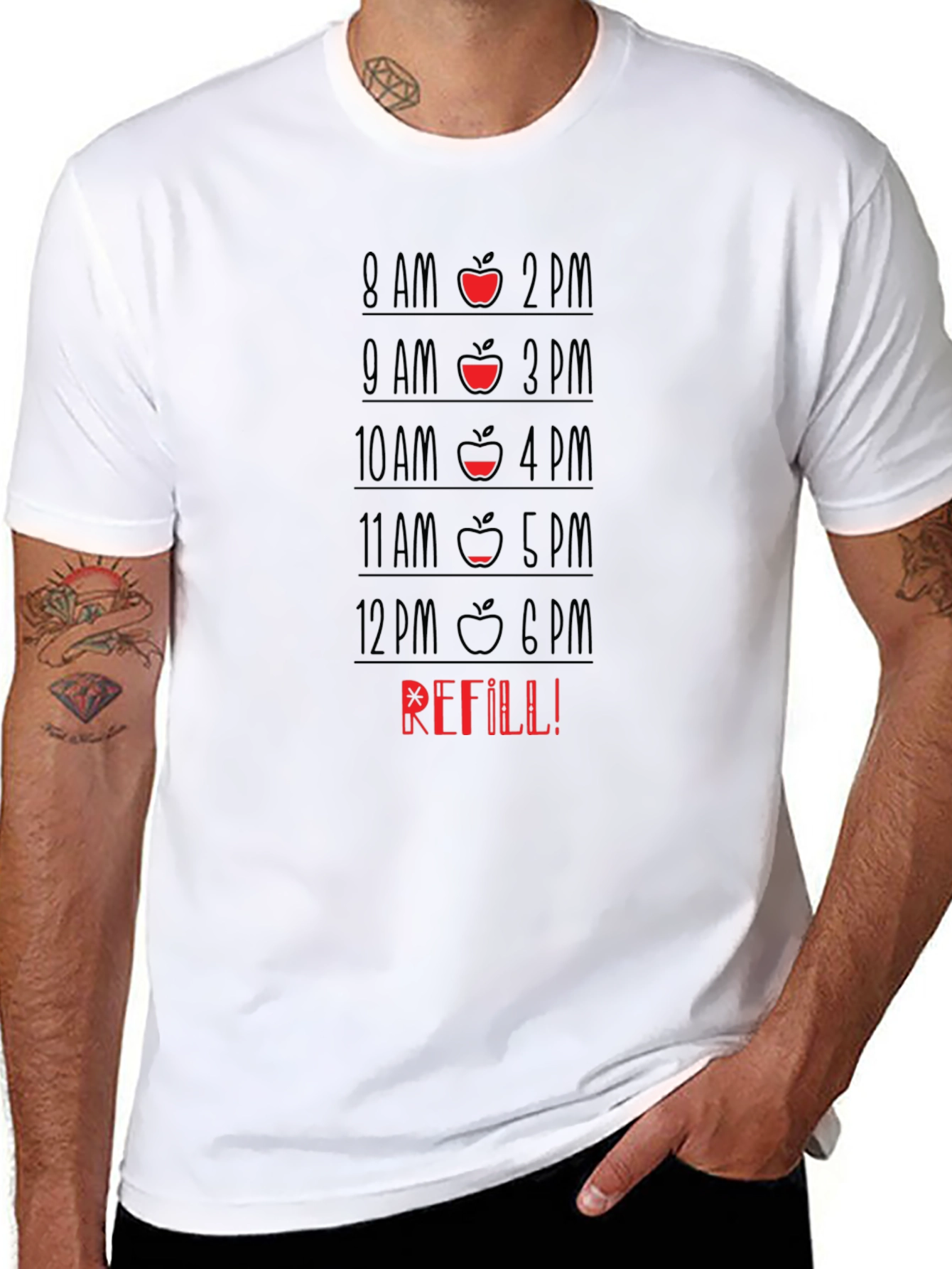 Funny Apple Time T-Shirt - Refill Needed