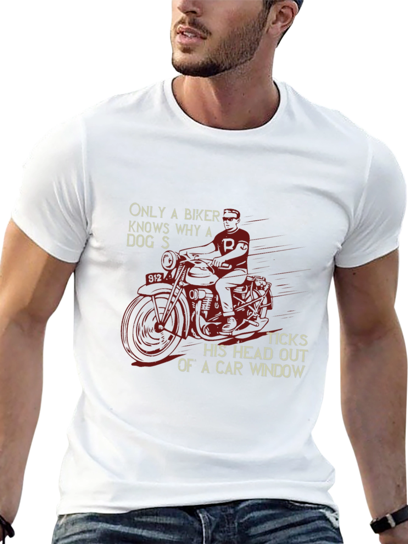 Biker Dog Car Window T-Shirt