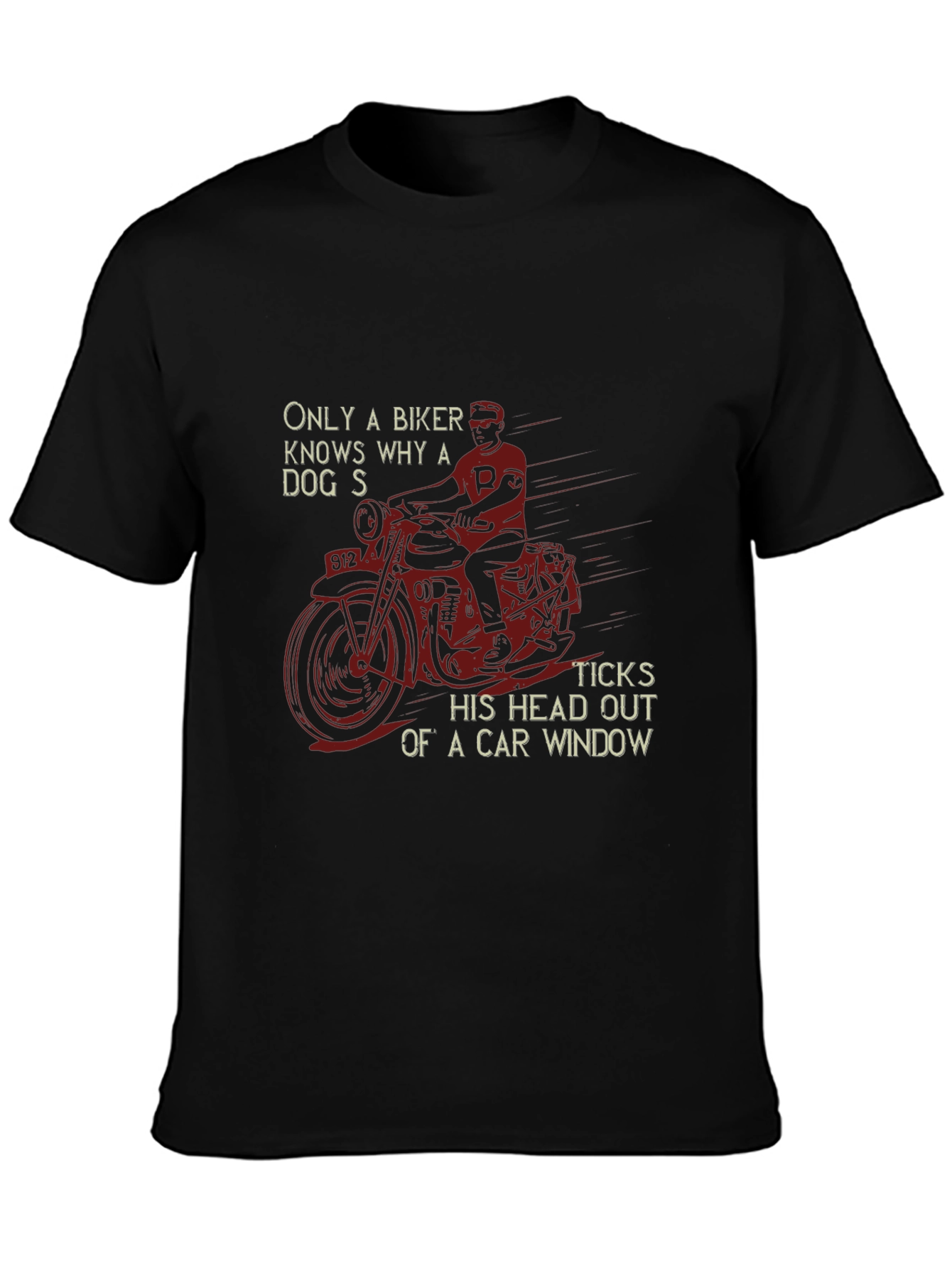 Biker Dog Car Window T-Shirt