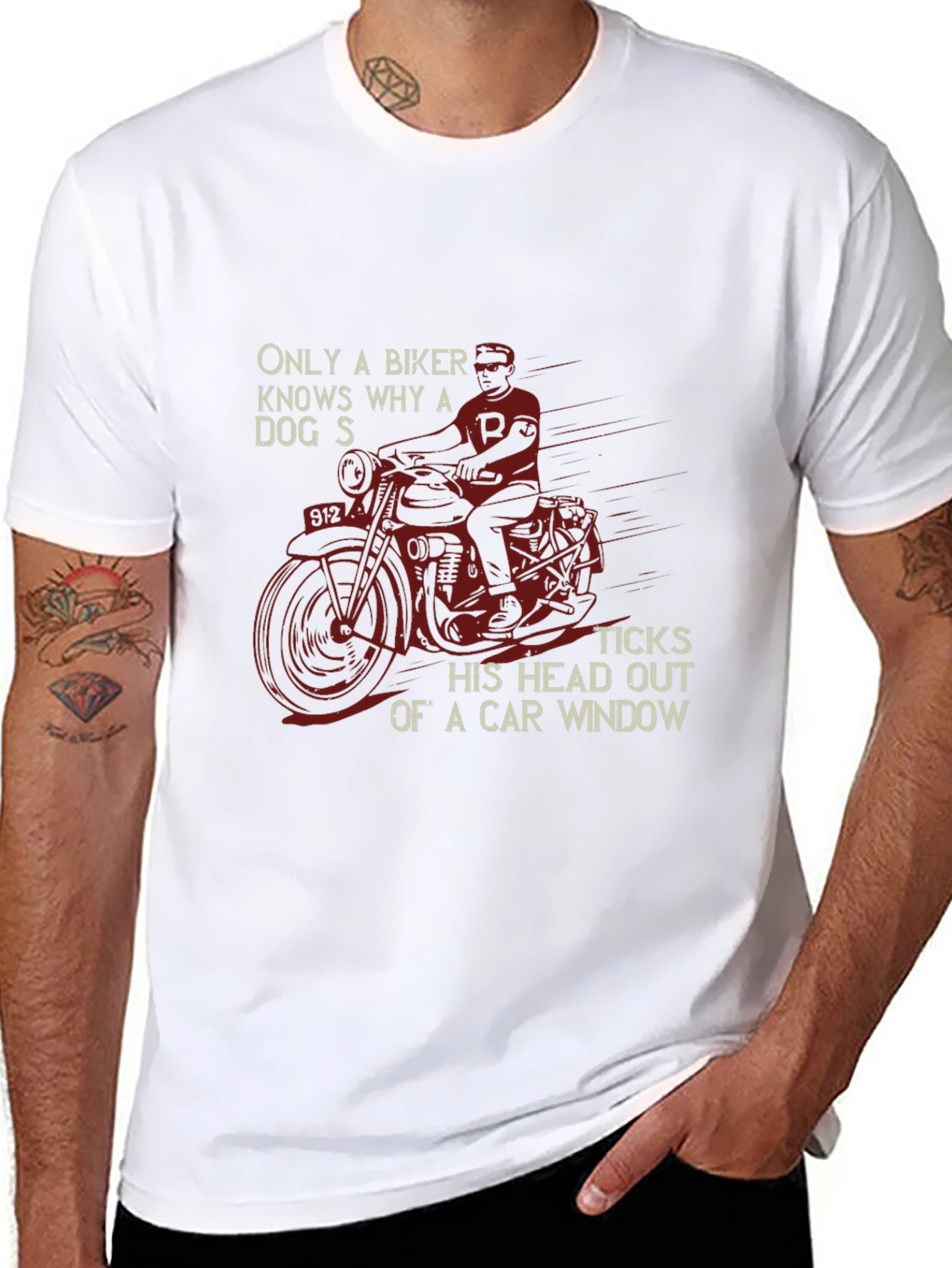 Biker Dog Car Window T-Shirt