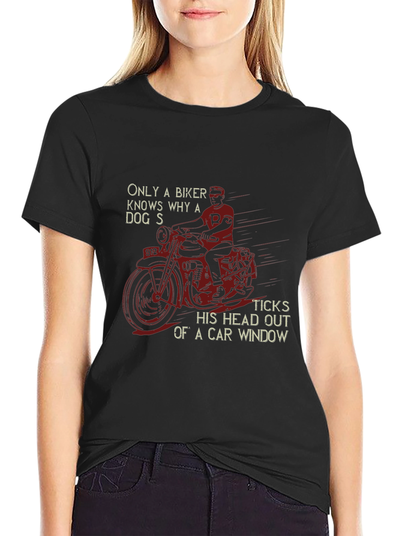 Biker Dog Car Window T-Shirt