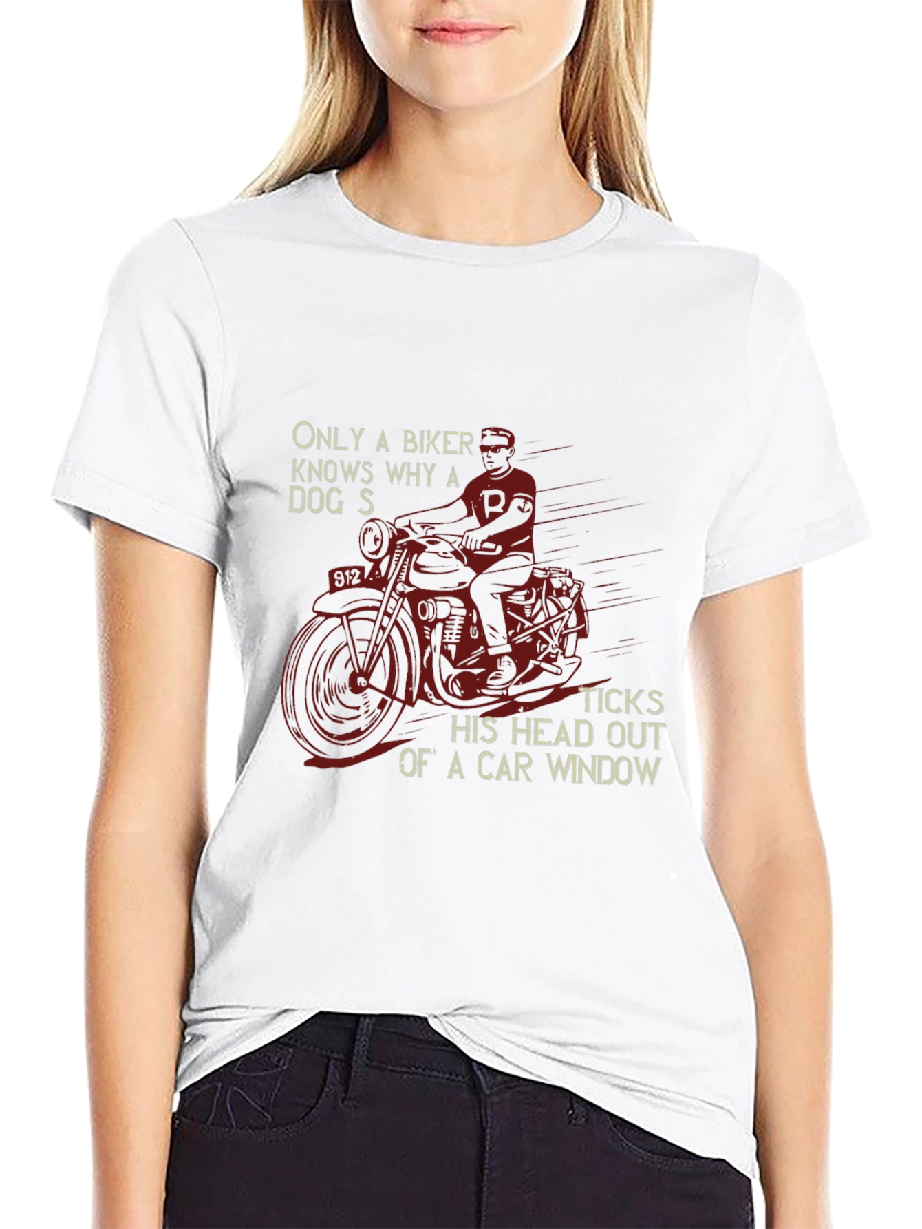 Biker Dog Car Window T-Shirt