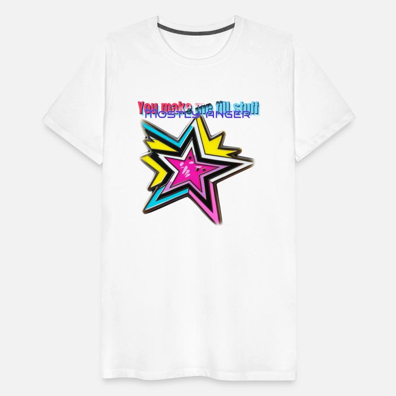 neon t shirt design with stars and anger