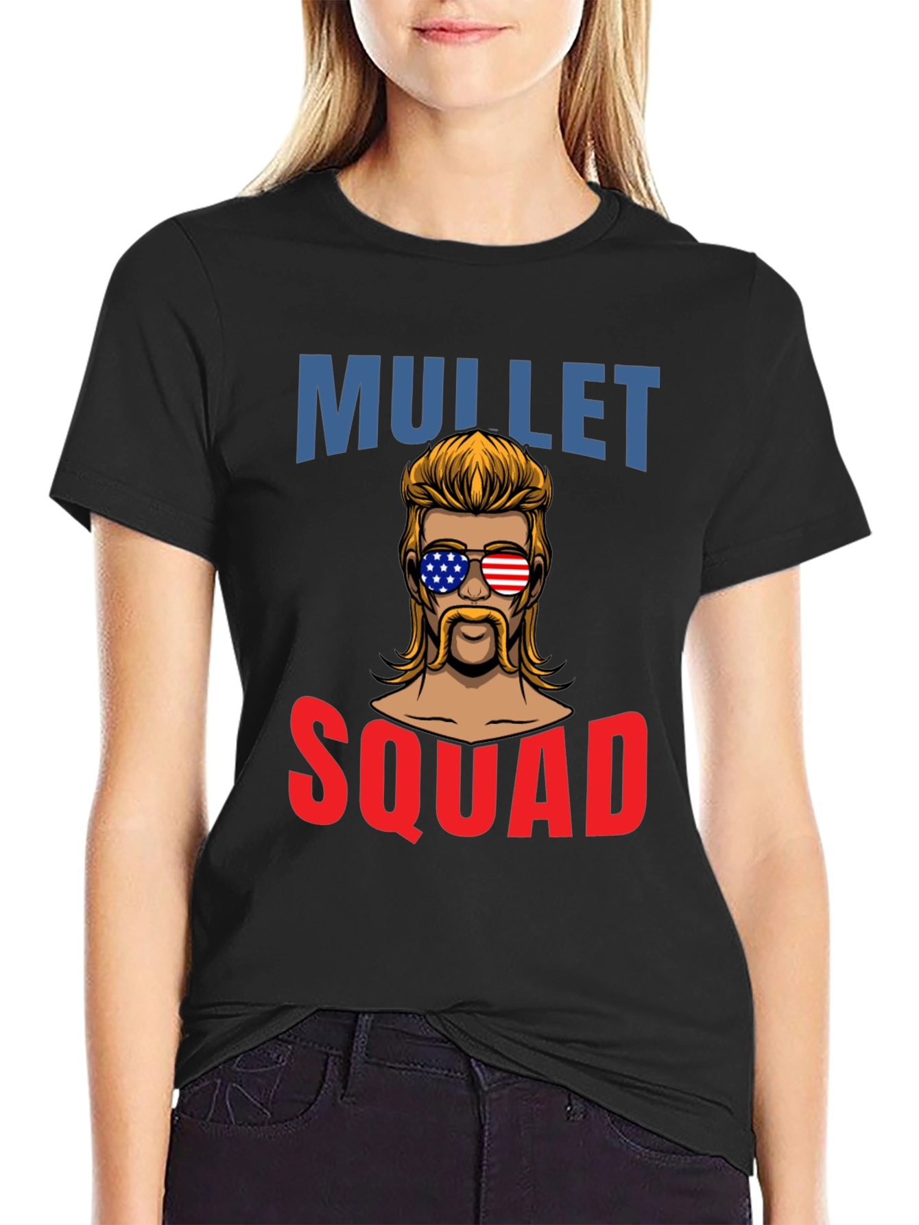 Mullet Squad T-Shirt - Patriotic Retro Design