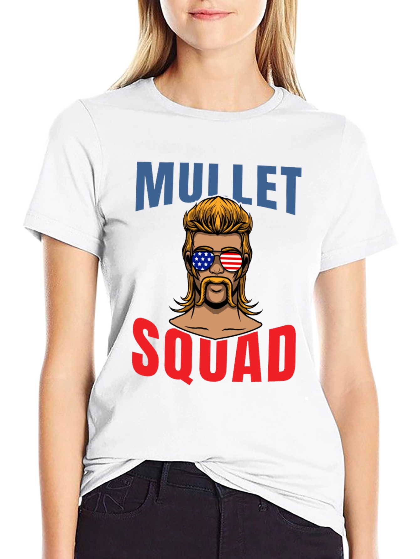 Mullet Squad T-Shirt - Patriotic Retro Design
