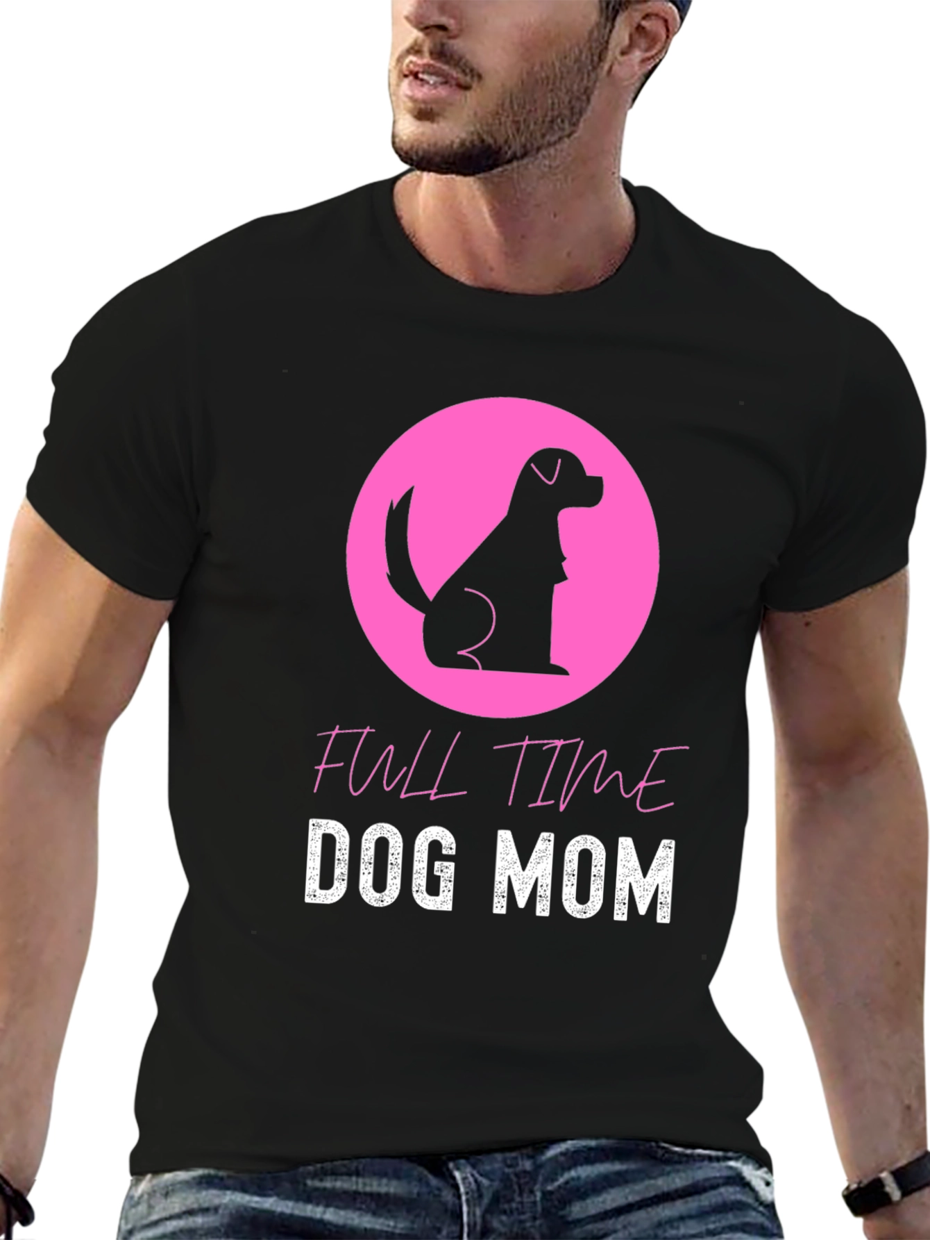 Full Time Dog Mom Black T-Shirt