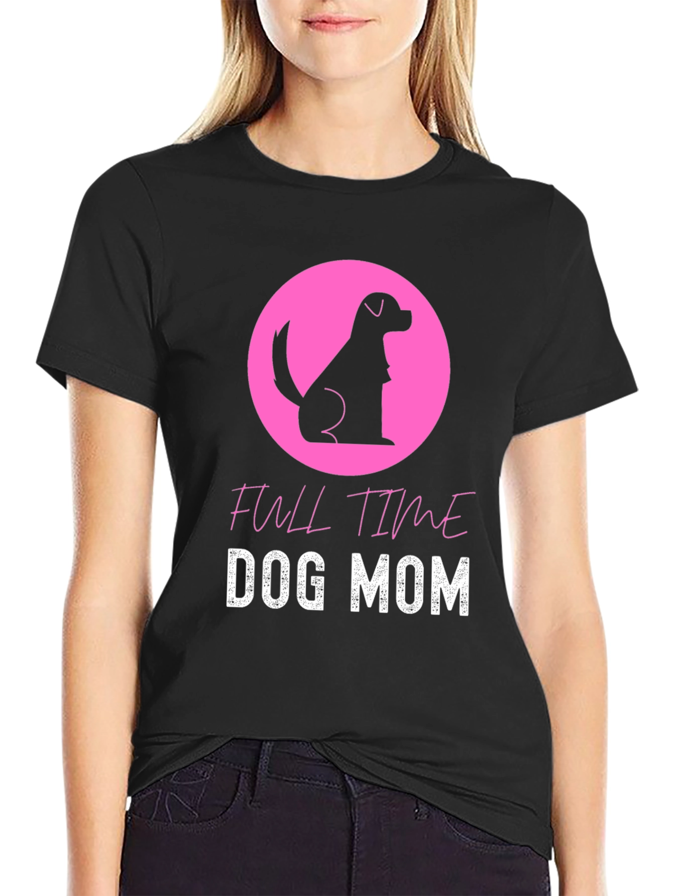 Full Time Dog Mom Black T-Shirt